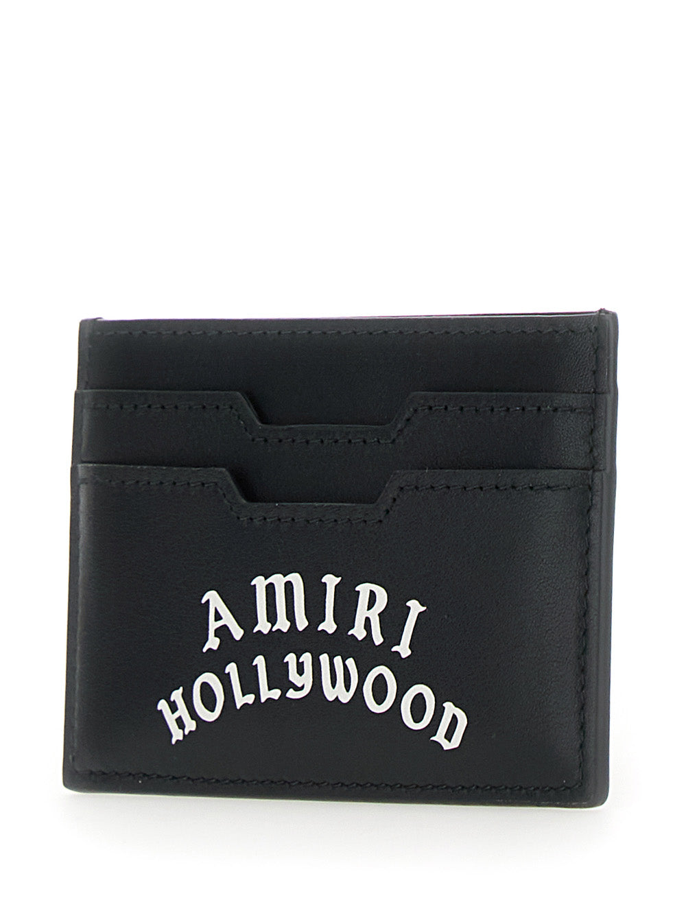 Amiri Men Black Card Holder With Logo Lettering On The Front And Embossed Logo On The Rear In Leather Man AMIRI