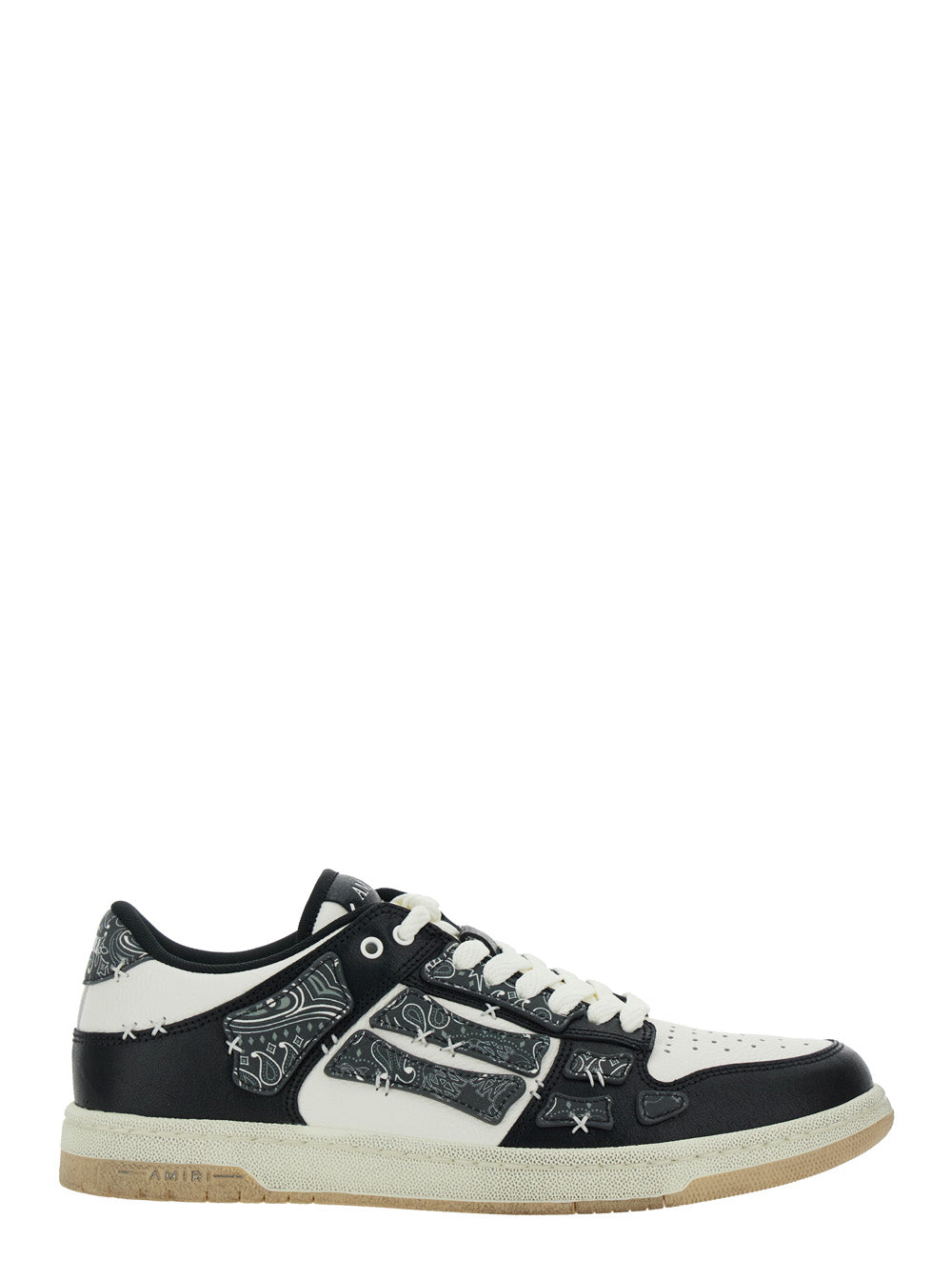 Amiri Men 'Skel Top' Black Low Top Sneakers With Logo Patch On The Tongue And Logo Lettering On The Heel In Leather Man AMIRI