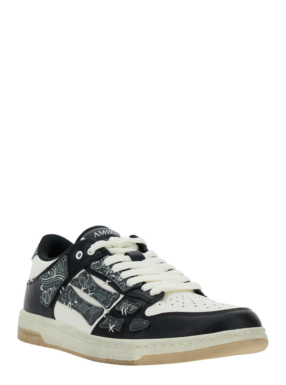 Amiri Men 'Skel Top' Black Low Top Sneakers With Logo Patch On The Tongue And Logo Lettering On The Heel In Leather Man AMIRI