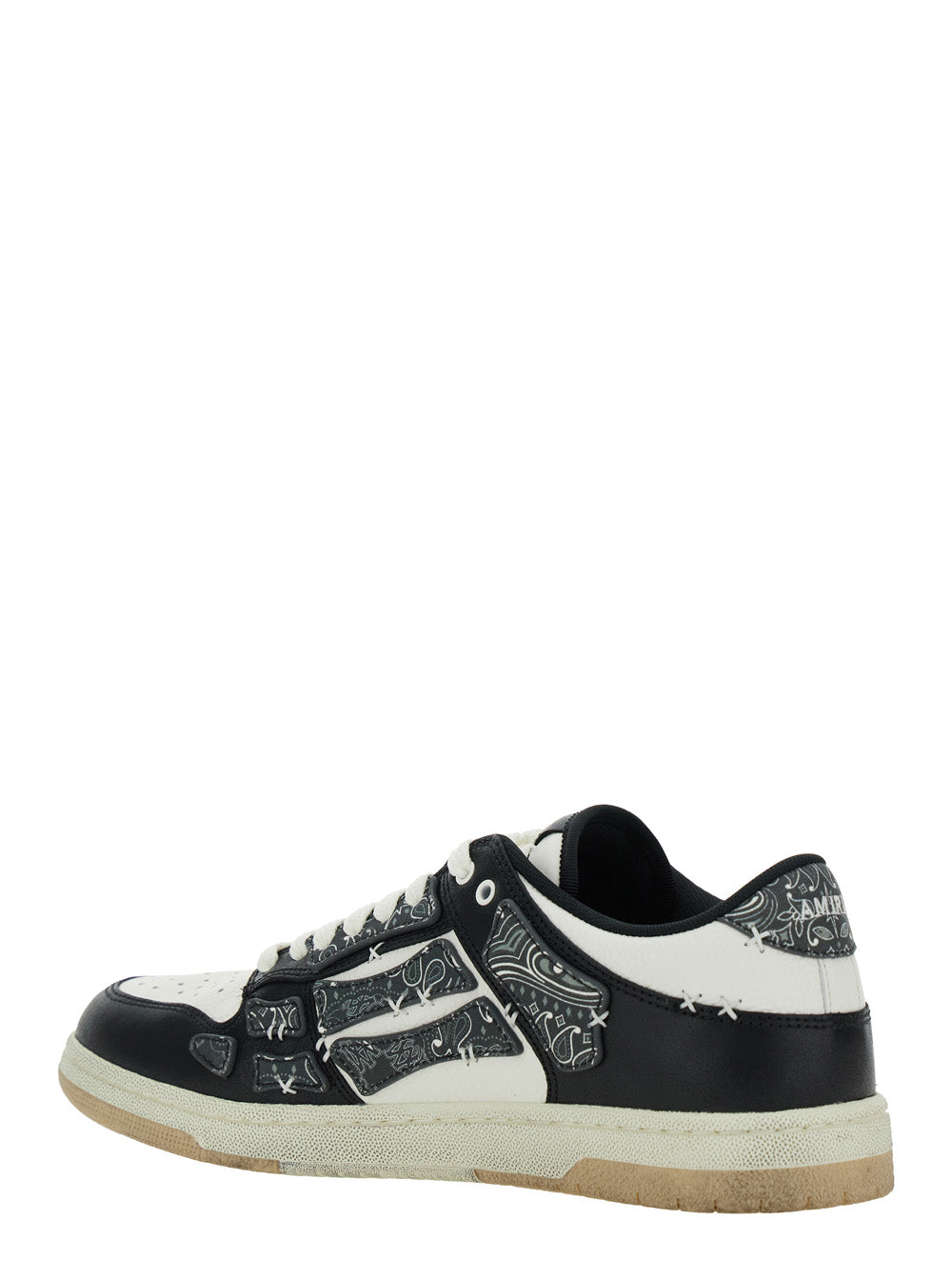 Amiri Men 'Skel Top' Black Low Top Sneakers With Logo Patch On The Tongue And Logo Lettering On The Heel In Leather Man AMIRI