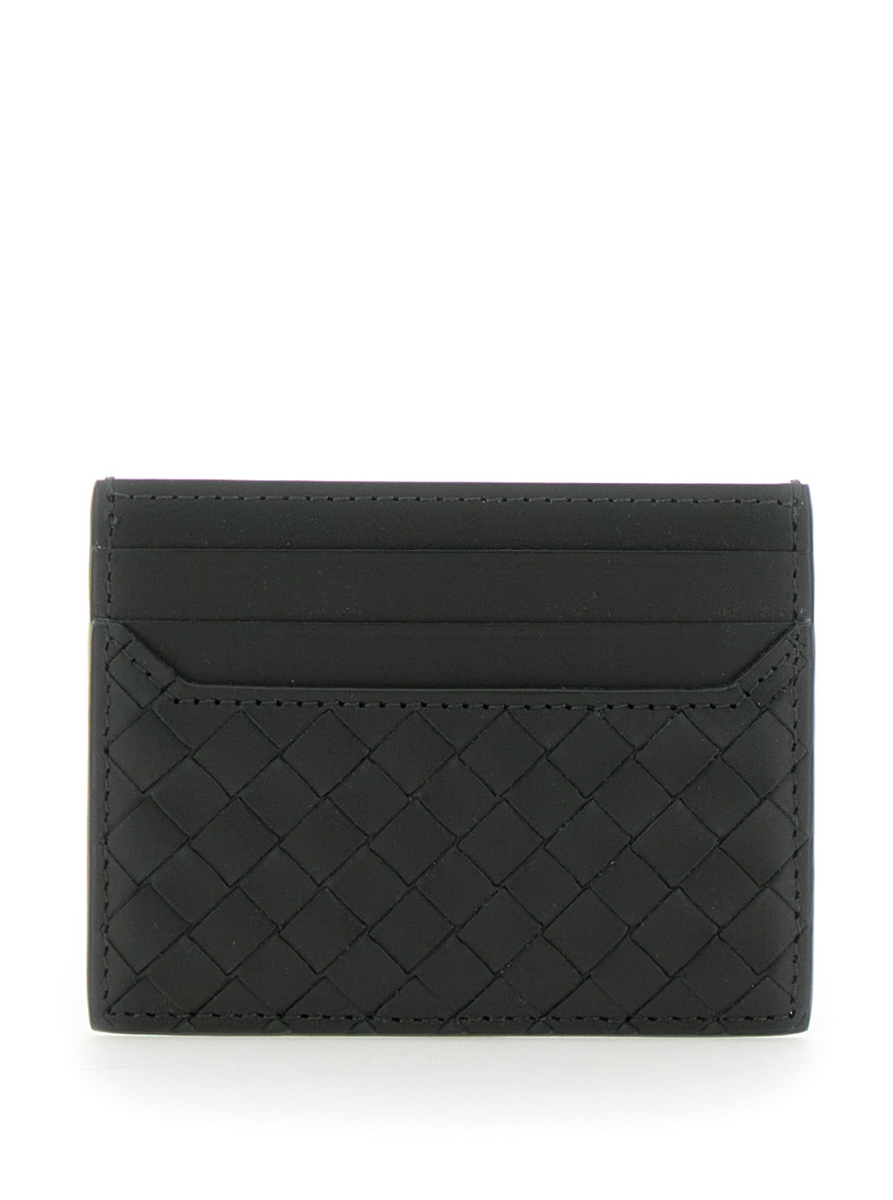 Bottega Veneta Men Green Card Holder With Intrecciato Motif In Leather Man BOTTEGA VENETA