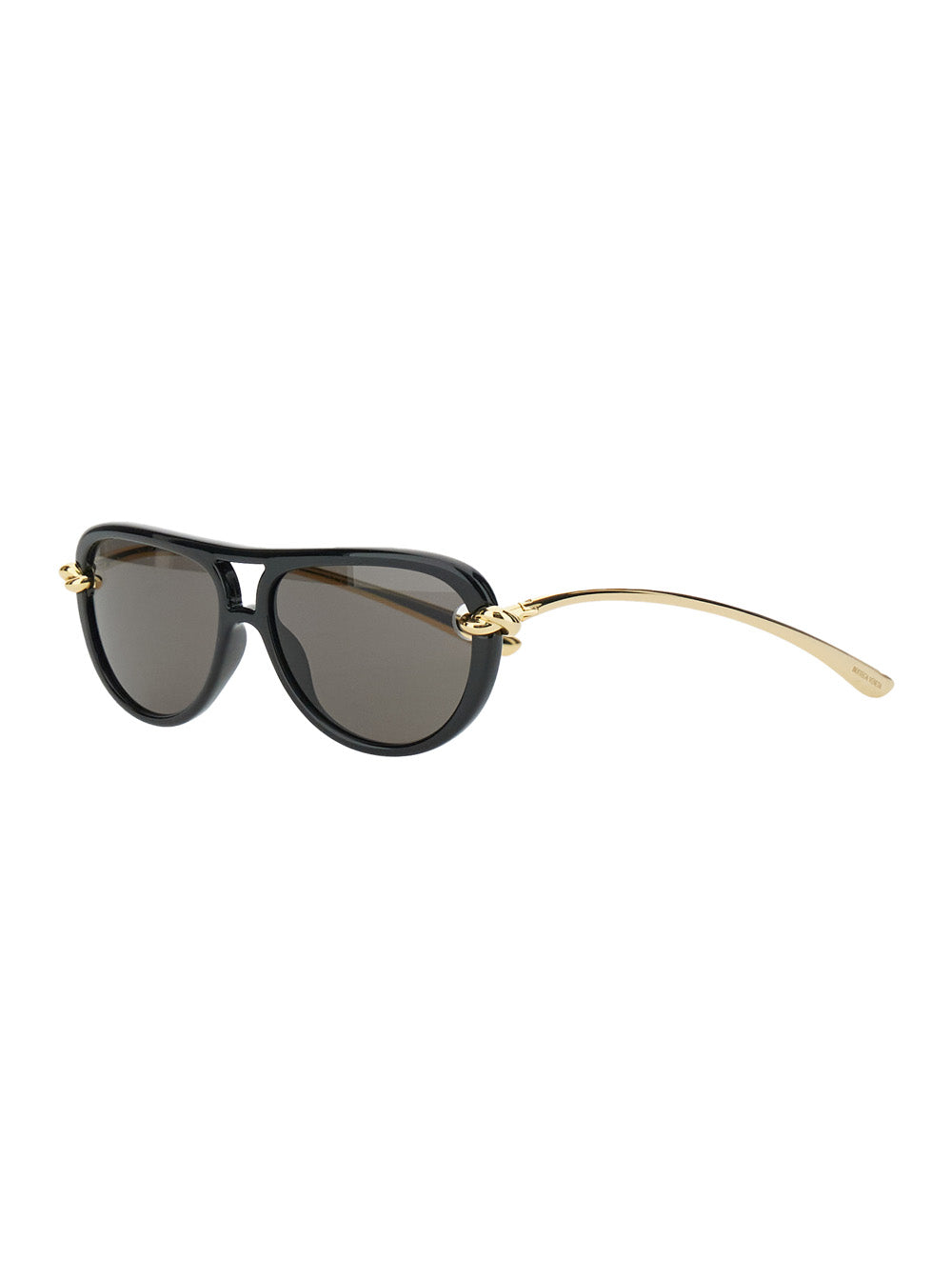 Bottega Veneta Women Black Sunglasses With Cut-Out Motif On The Temples And Knot Detail On The Temples In Acetate Woman BOTTEGA VENETA