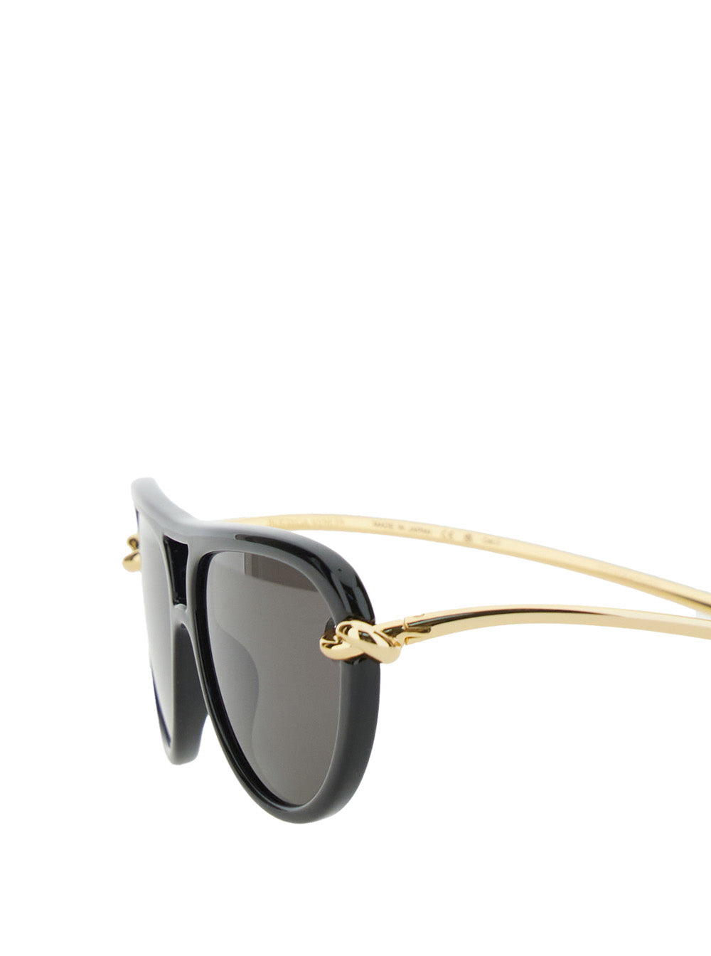 Bottega Veneta Women Black Sunglasses With Cut-Out Motif On The Temples And Knot Detail On The Temples In Acetate Woman BOTTEGA VENETA