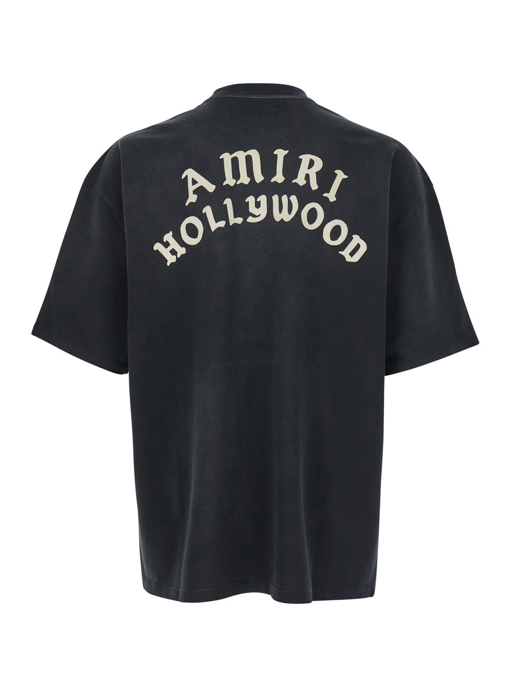 Amiri Men Black Crewneck T-Shirt With Logo Lettering On Front And Rear In Cotton Man AMIRI