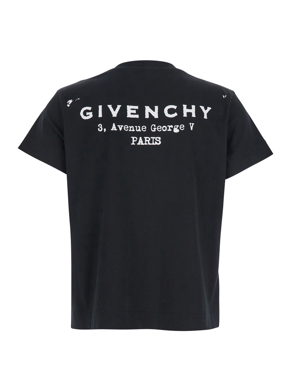 Givenchy Women Black Crewneck T-Shirt With Logo Lettering On Front And Rear In Cotton Woman GIVENCHY