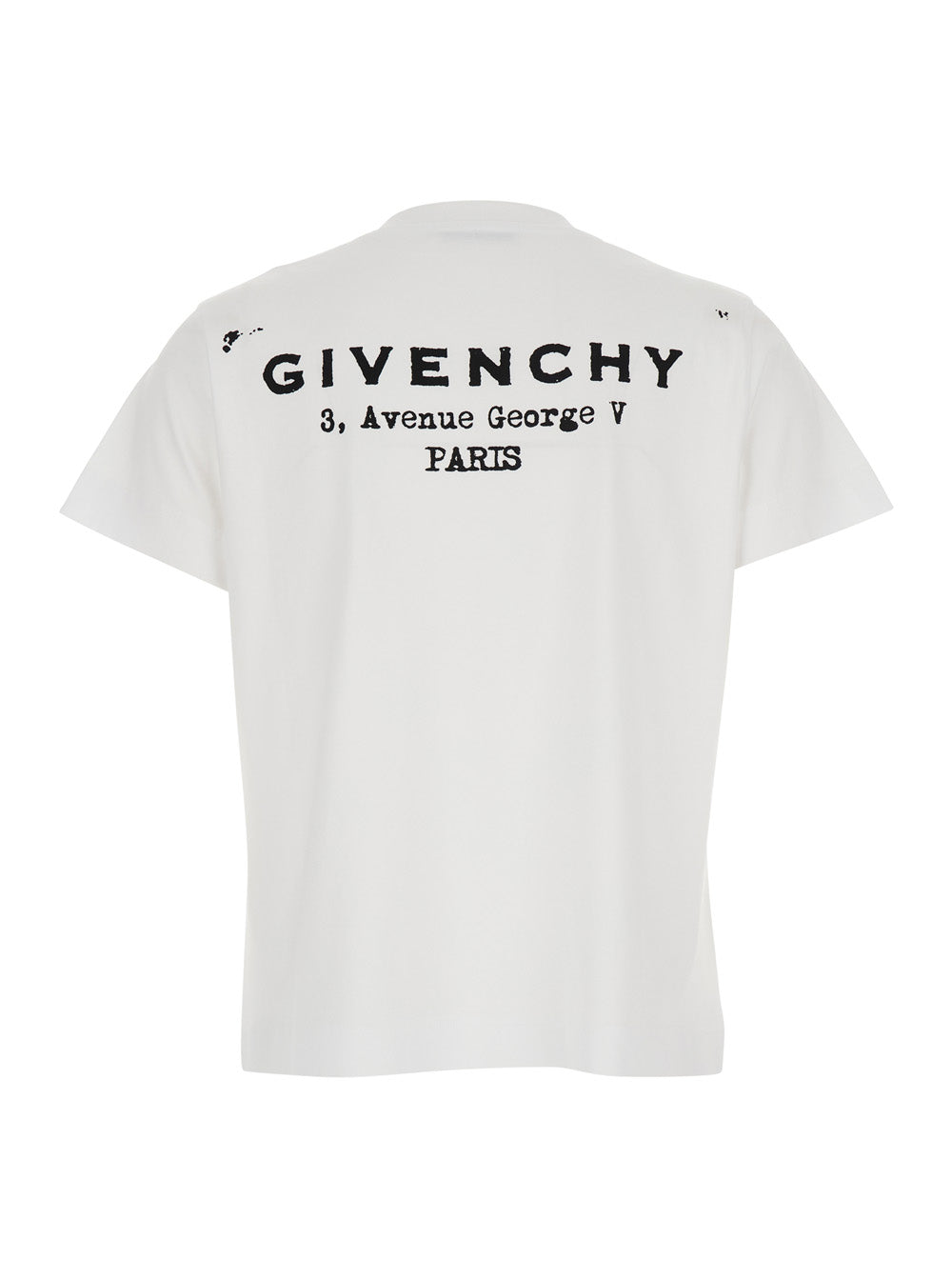 Givenchy Women White Crewneck T-Shirt With Logo Lettering On Front And Rear In Cotton Woman GIVENCHY