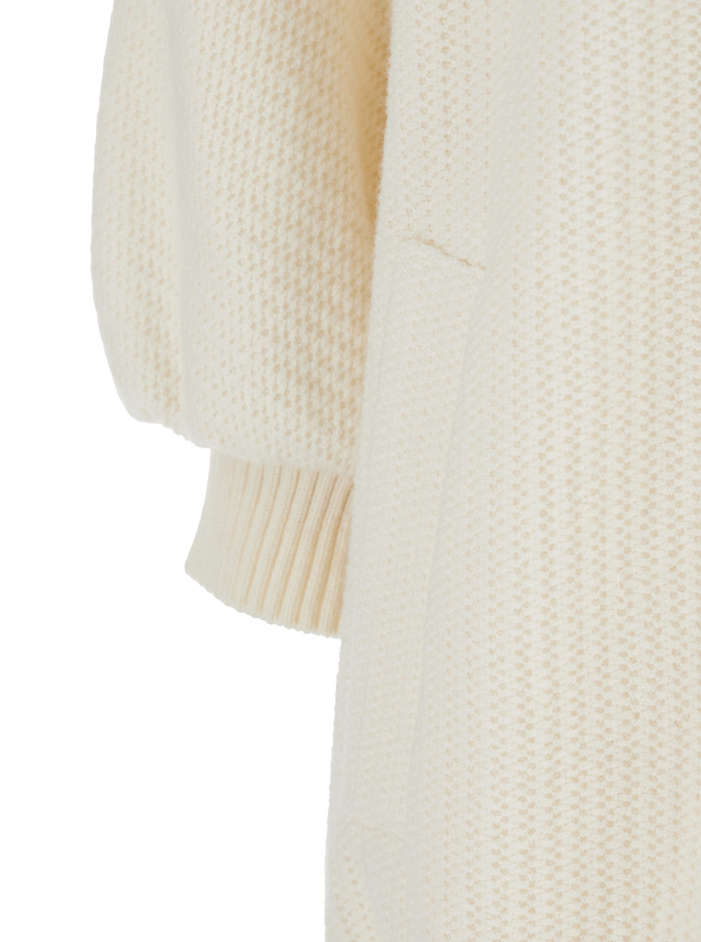 Max Mara Women 'Cirino' White Crewneck Knit Jacket With Logo Patch On The Rear In Wool And Cashmere Woman MAX MARA