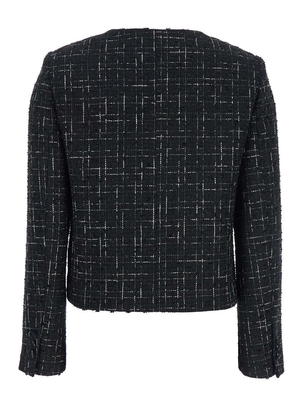 Leplain Women Black Jacket With Round Neck And Front Button Closure In Tweed Woman LEPLAIN