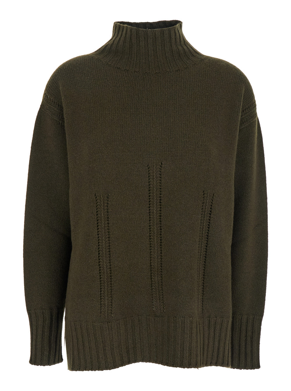 Tom Ford Women Brown Sweater With Mock Neck And Dropped Shoulders In Cashmere And Cotton Blend Woman TOM FORD
