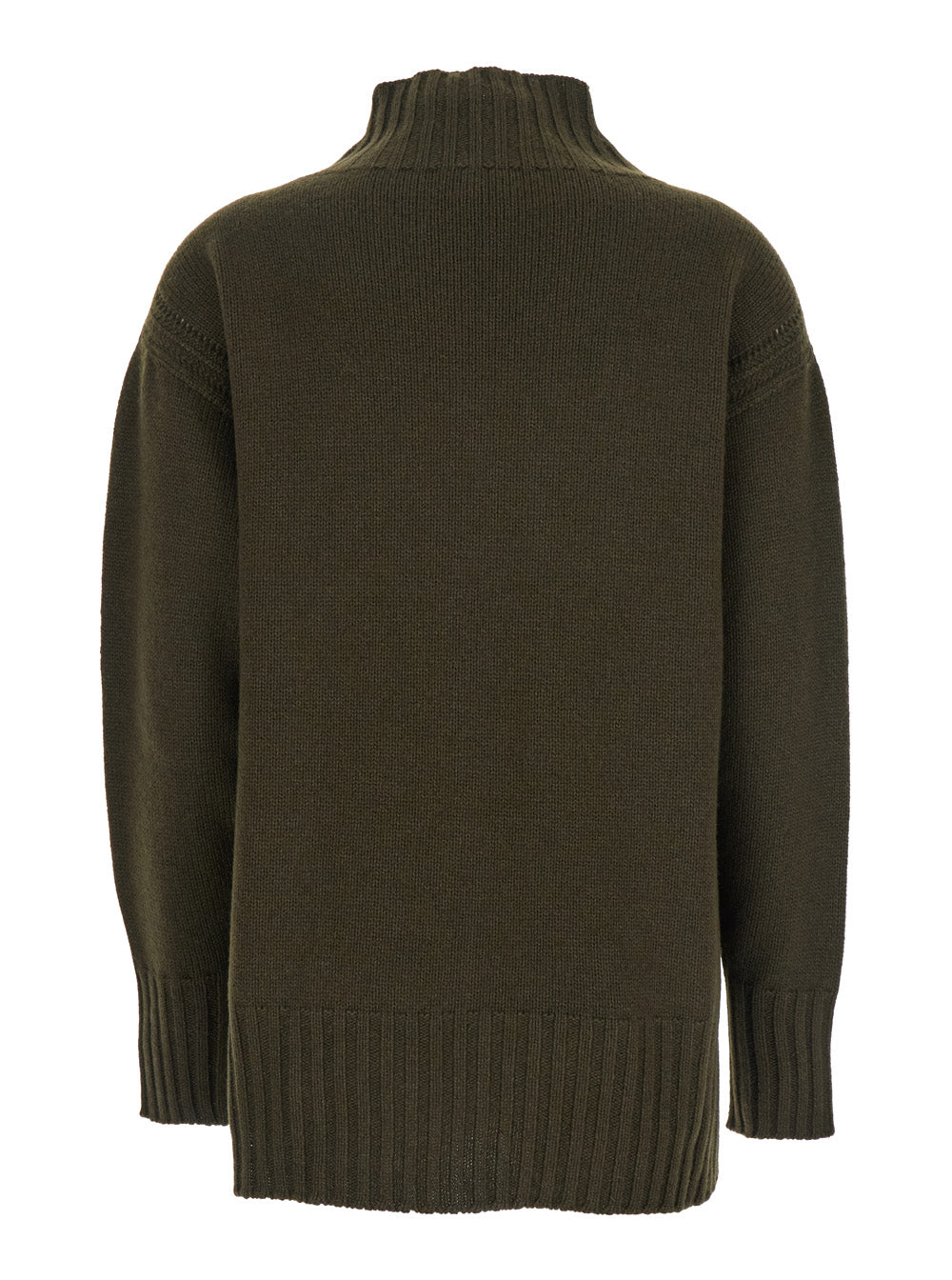 Tom Ford Women Brown Sweater With Mock Neck And Dropped Shoulders In Cashmere And Cotton Blend Woman TOM FORD
