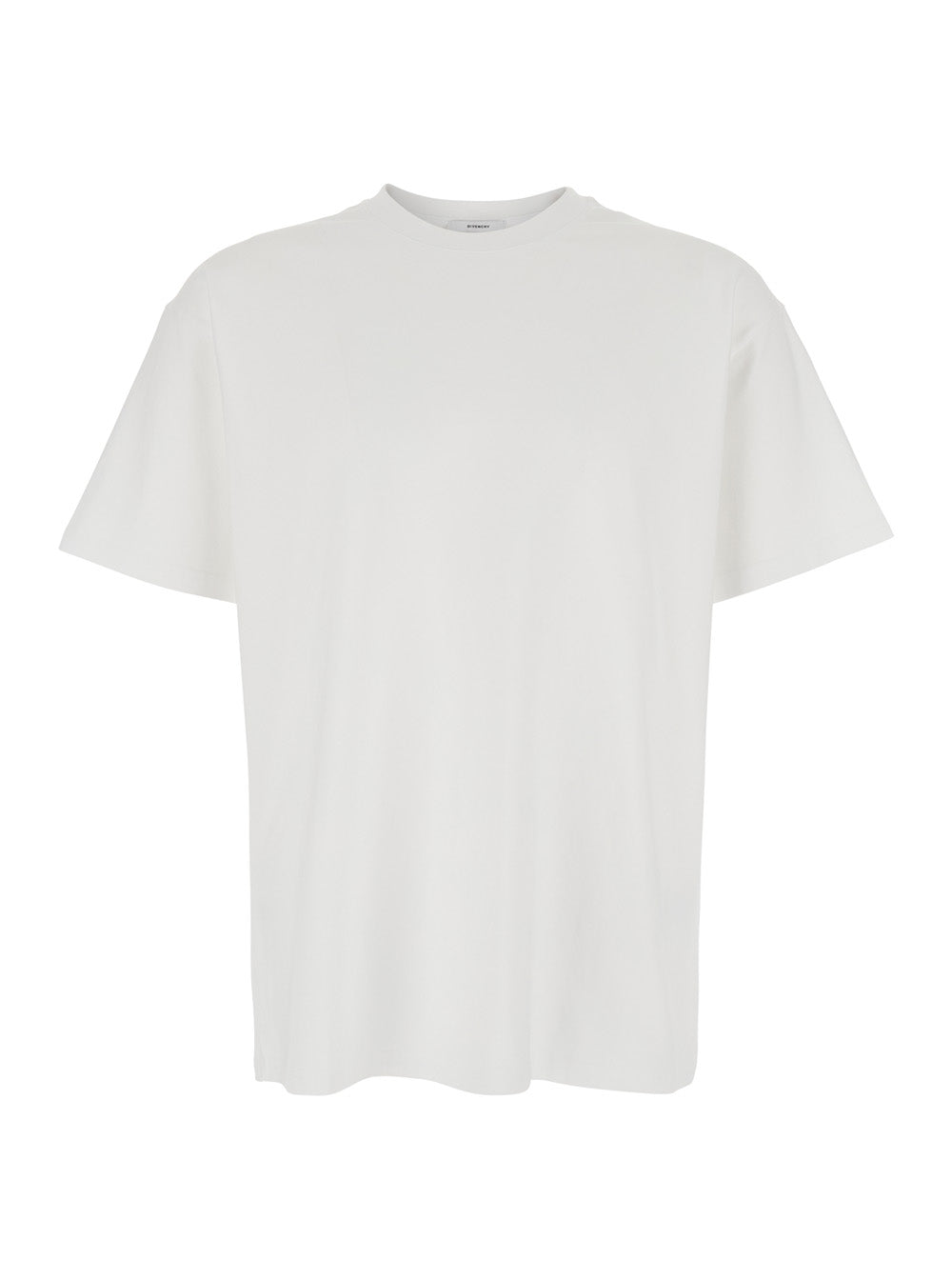 Givenchy Men White Crewneck T-Shirt With Logo Lettering On The Rear In Cotton Man GIVENCHY