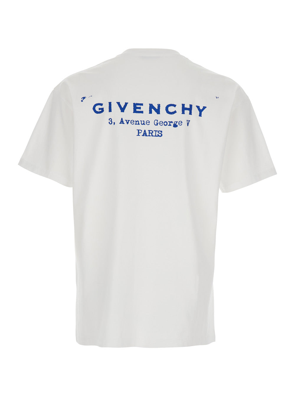Givenchy Men White Crewneck T-Shirt With Logo Lettering On The Rear In Cotton Man GIVENCHY