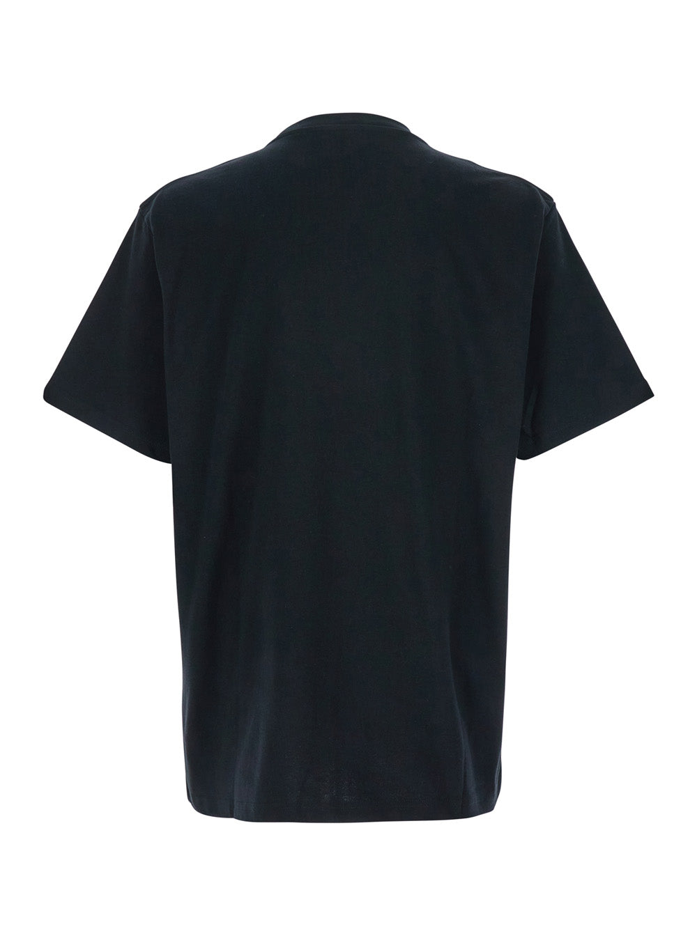 Jw Anderson Men Black Crewneck T-Shirt With Logo Lettering Embroidery On The Front In Cotton Man J.W. ANDERSON