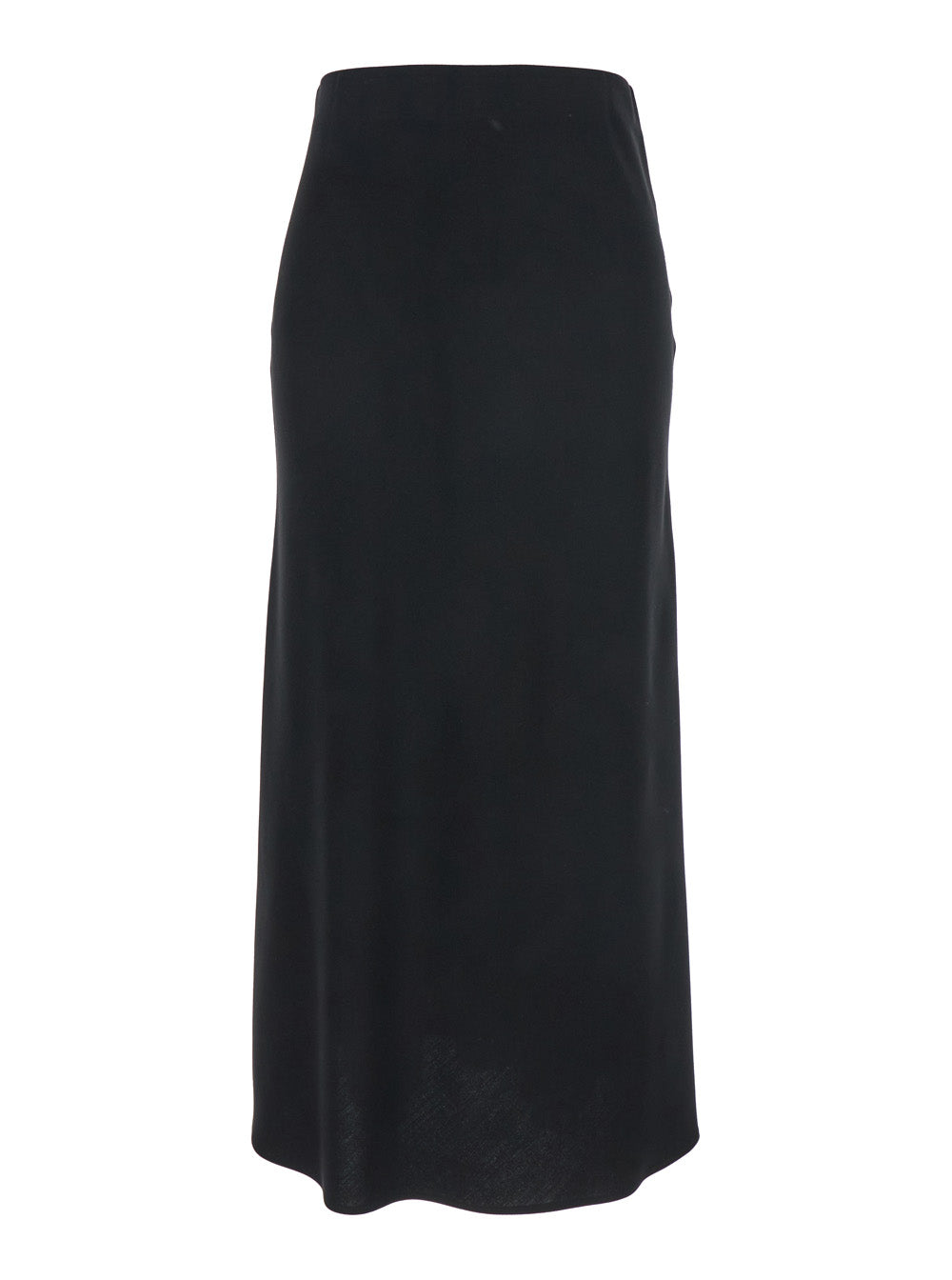 Leplain Women Black Midi Skirt With Concealed Side Zip Closure In Fabric Woman LEPLAIN