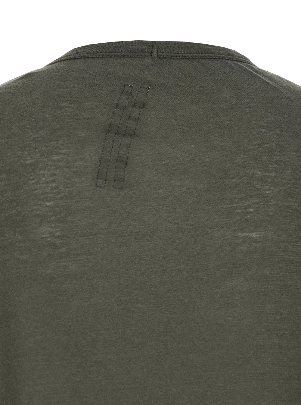 Rick Owens Men 'Brad' Green Crewneck T-Shirt With Rear Stitching In Cotton Man RICK OWENS