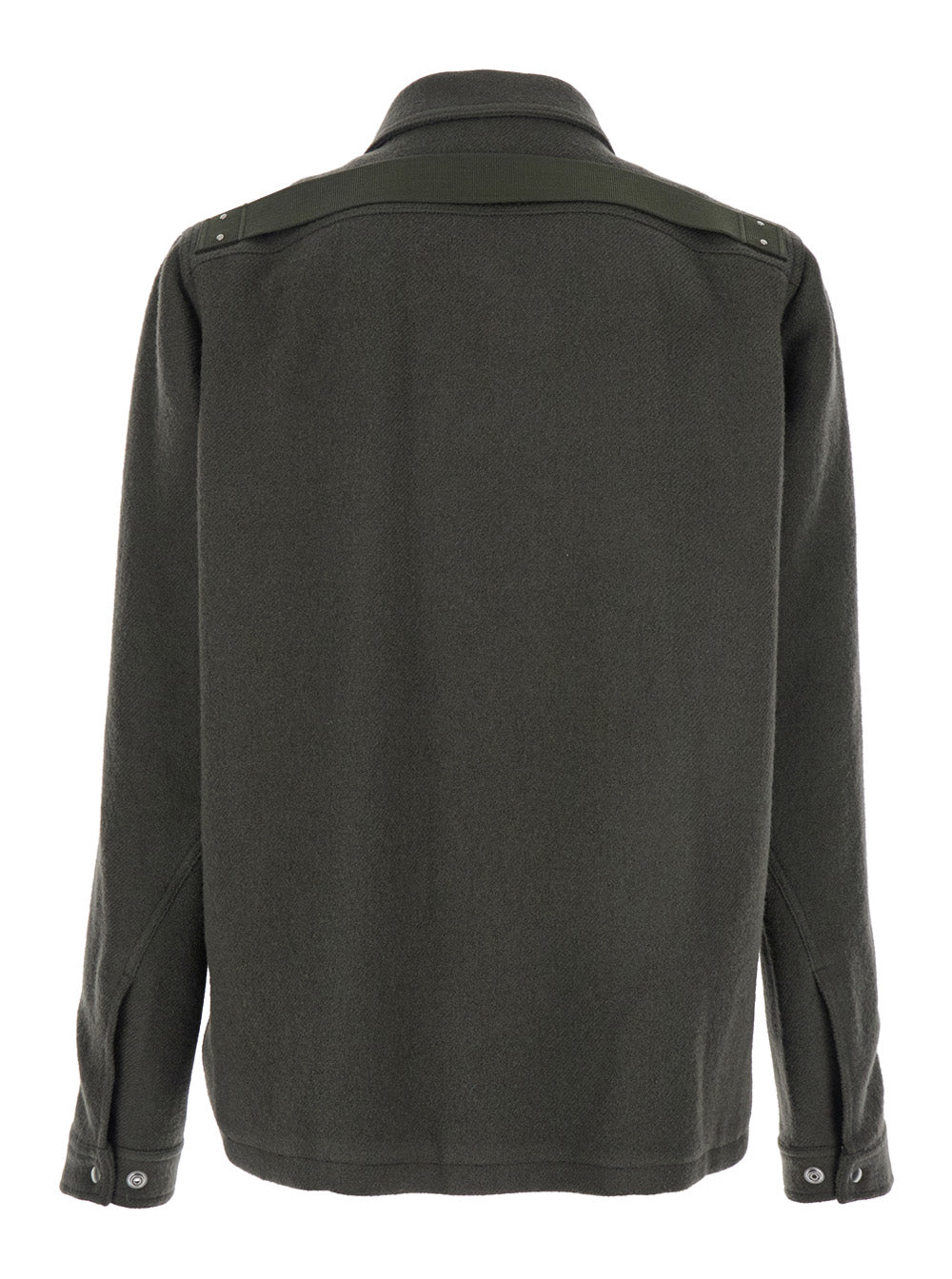 Rick Owens Men 'Brad' Green Jacket With Classic Collar In Wool Man RICK OWENS