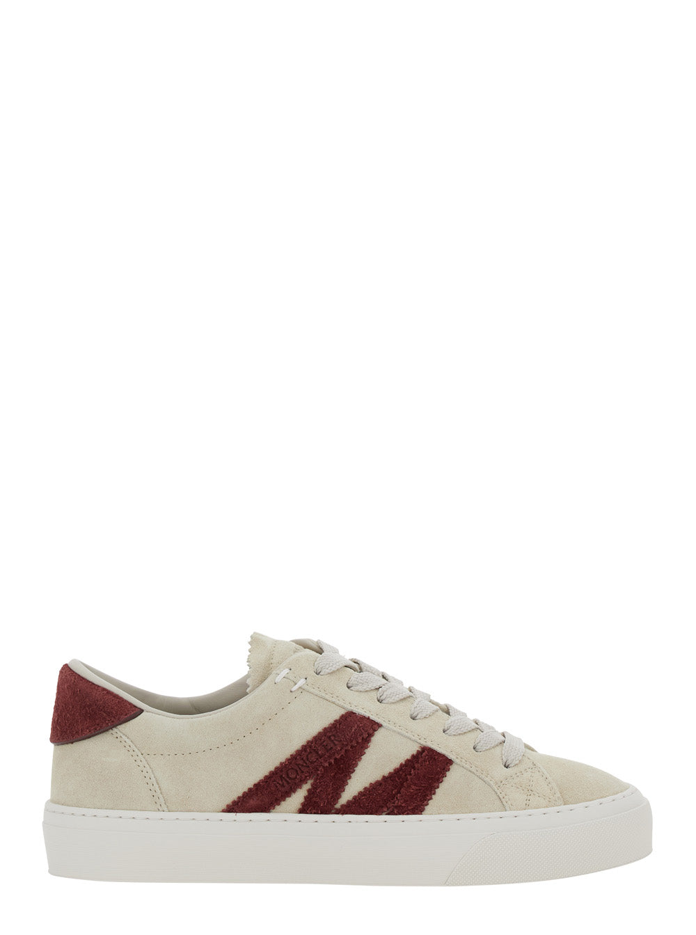 Moncler Women White Low Top Sneakers With Logo Detail On The Side And Logo Patch On The Tongue In Leather Woman MONCLER