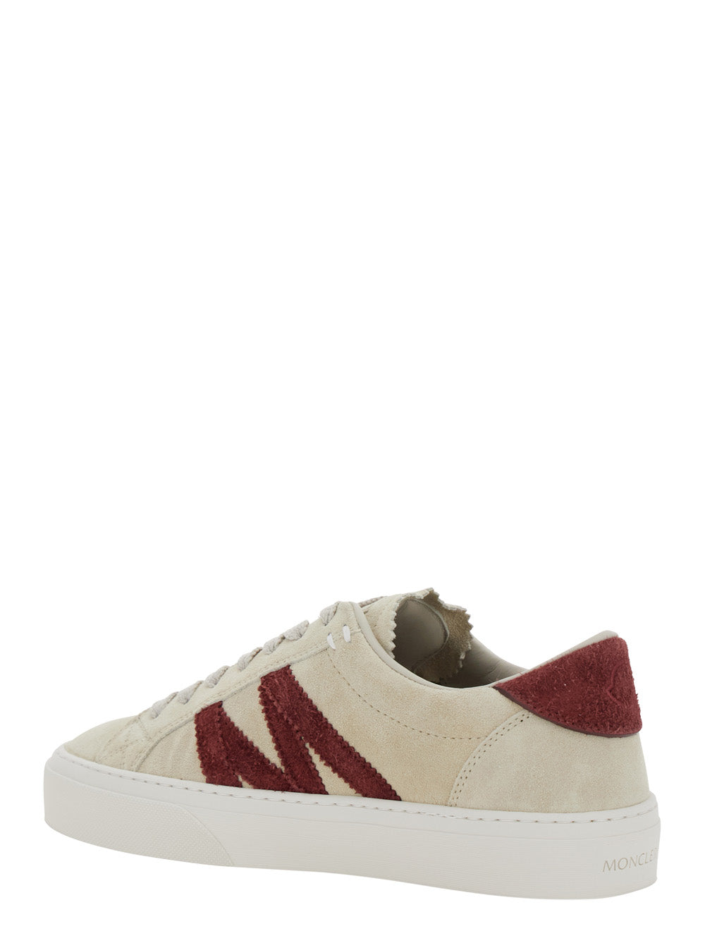 Moncler Women White Low Top Sneakers With Logo Detail On The Side And Logo Patch On The Tongue In Leather Woman MONCLER