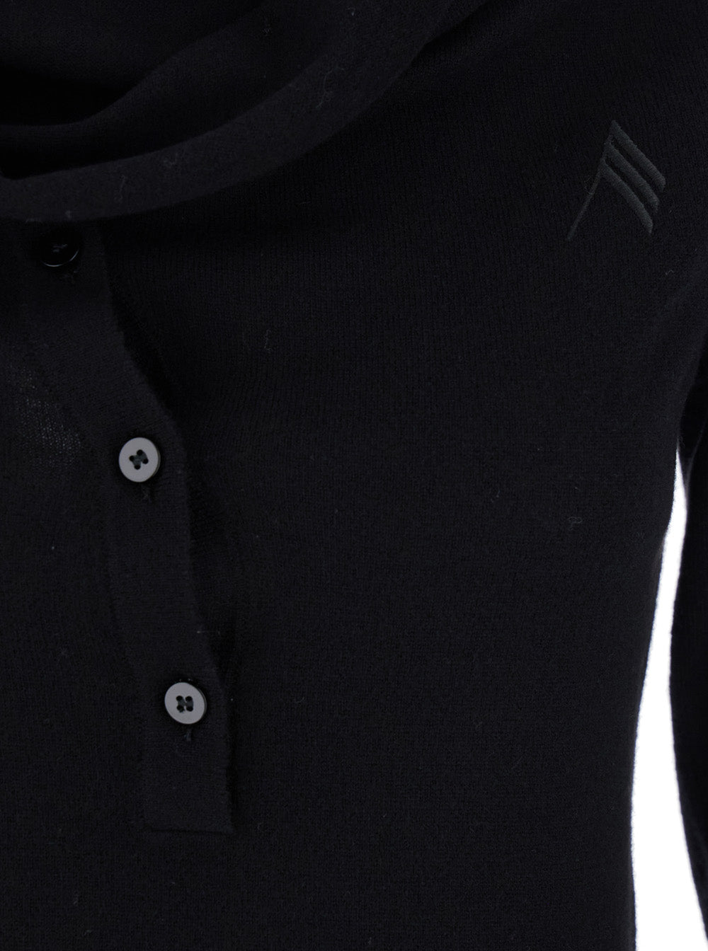 The Attico Women Black Mini Dress With Cowl Neck And Flared Sleeves In Wool And Cashmere Woman THE ATTICO