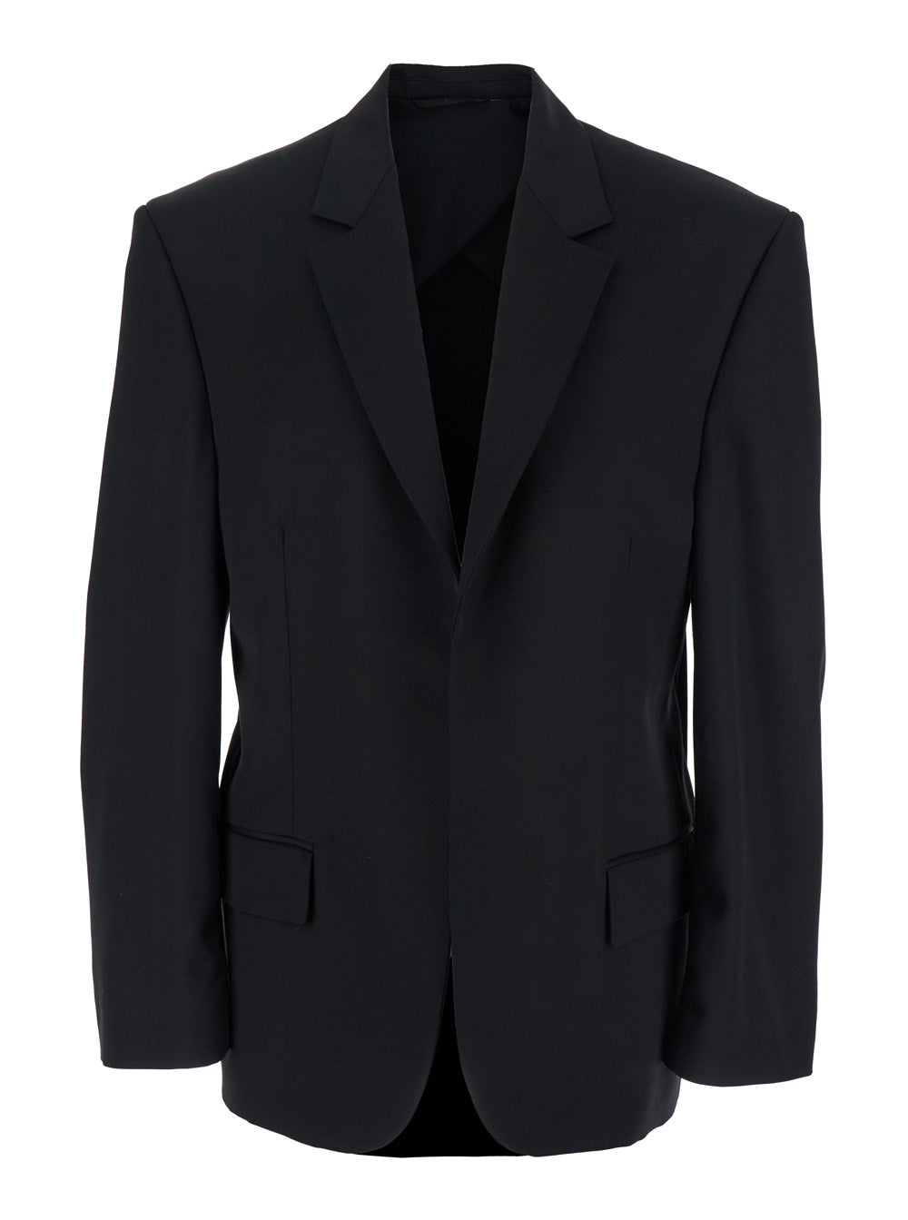 Balenciaga Women Black Single-Breasted Jacket With Notched Revers In Wool Man BALENCIAGA