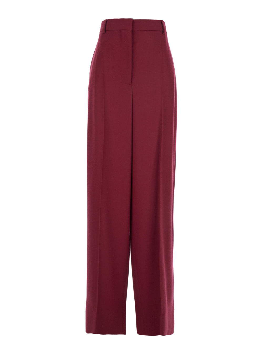 Stella Mccartney Women Bordeaux Pants With Concealed Closure On The Front In Wool Woman STELLA MCCARTNEY