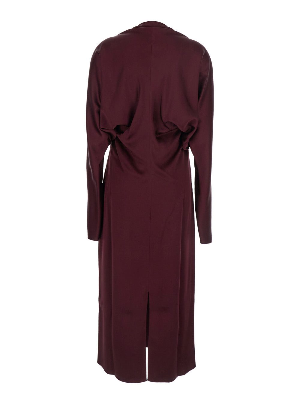 Stella Mccartney Women Bordeaux Midi Dress With Cape Sleeves And Cut-Out On The Front In Tech Fabric Woman STELLA MCCARTNEY