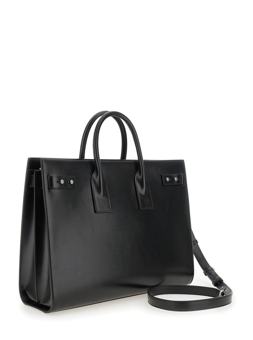 Saint Laurent Men Black Handbag With Adjustable And Removable Shoulder Strap In Leather Man SAINT LAURENT