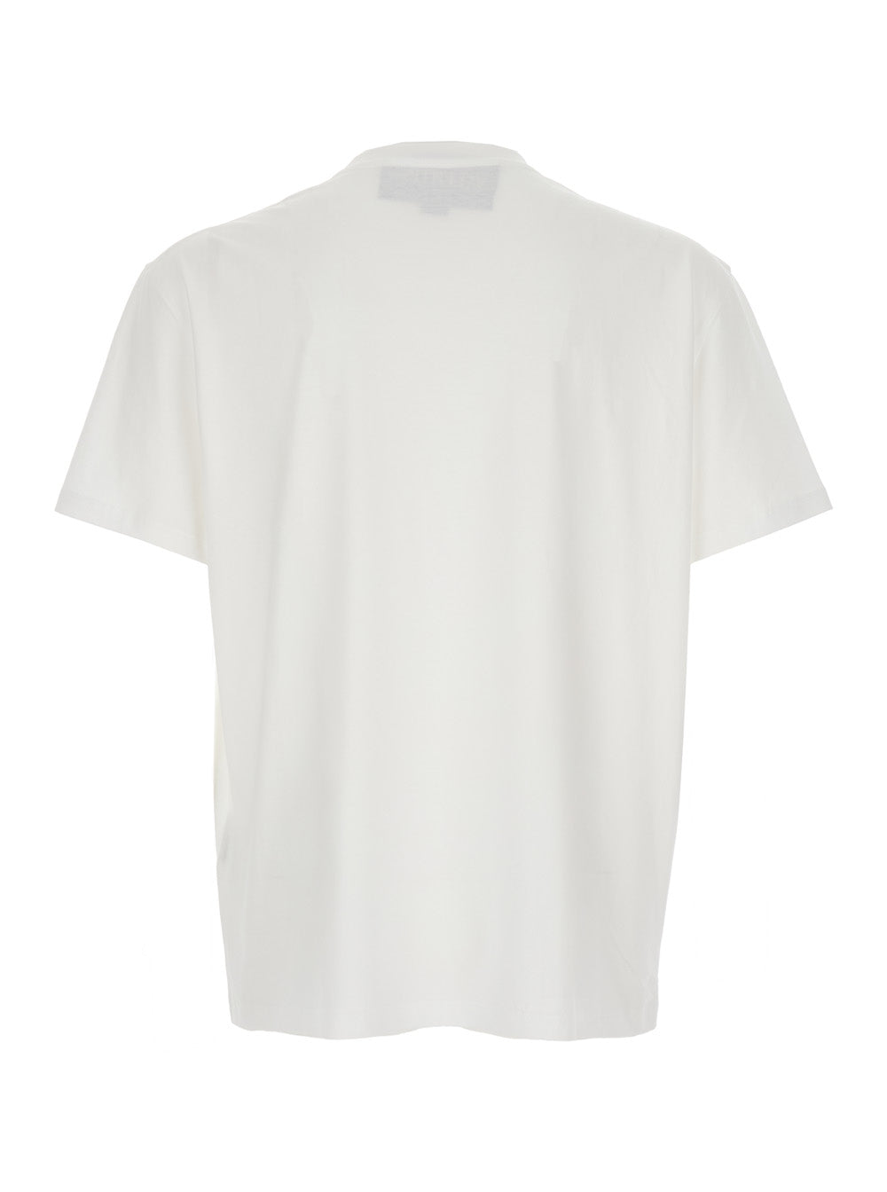 Valentino Men White Crewneck T-Shirt With Vlogo On The Front In Cotton Man VALENTINO