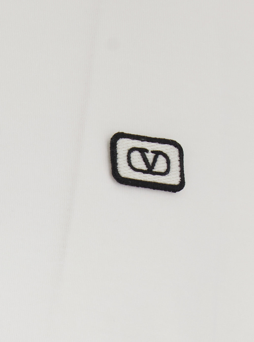 Valentino Men White Crewneck T-Shirt With Vlogo On The Front In Cotton Man VALENTINO