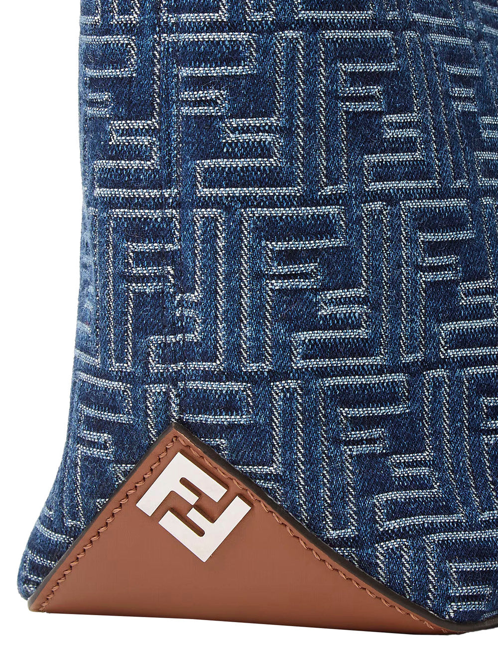Fendi Men Blue Shopper With Top Handles And All-Over Ff Motif In Cotton Man FENDI