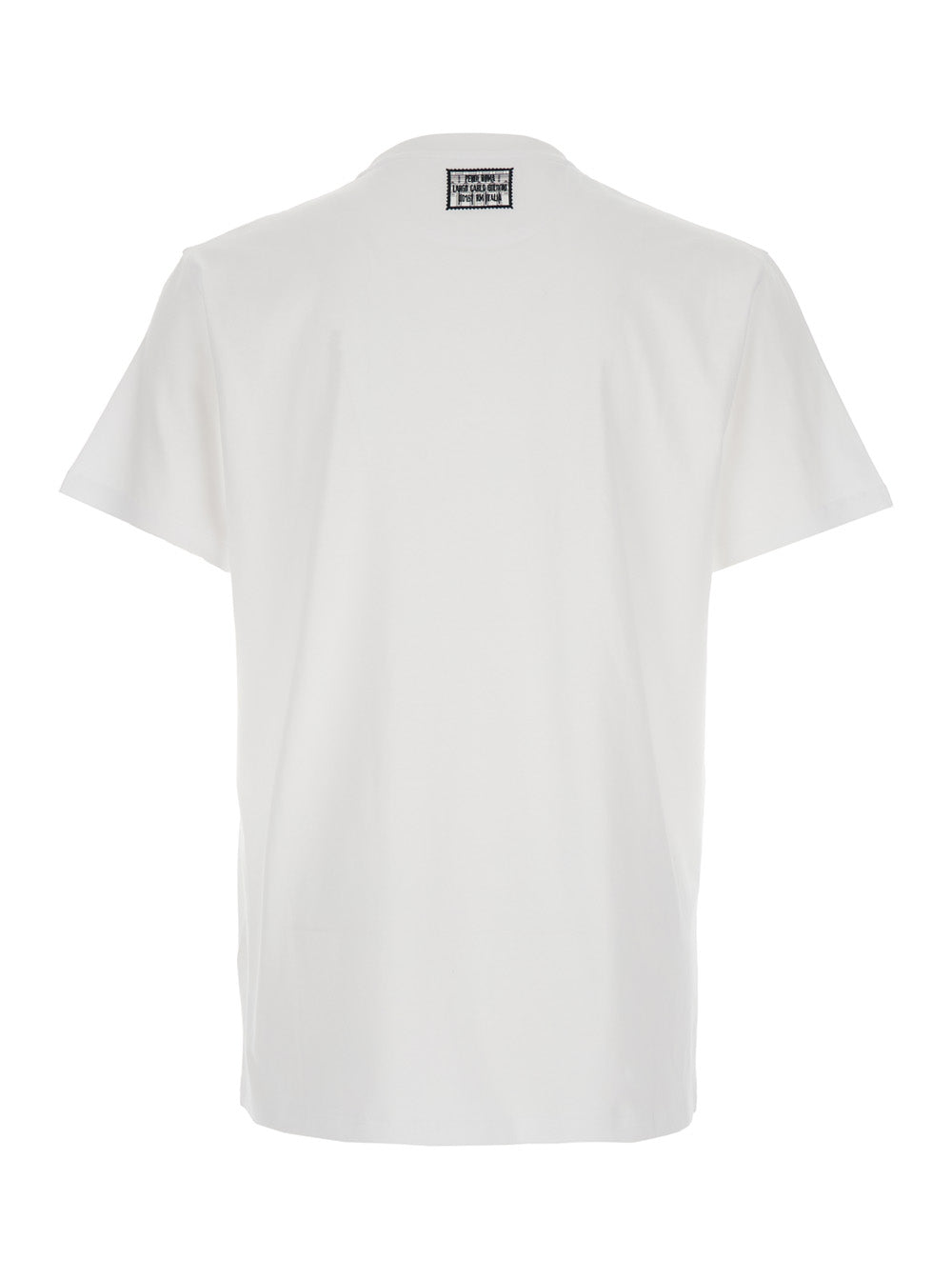 Fendi Men White Crewneck T-Shirt With Logo Print On The Front And Logo Patch On The Rear In Cotton Man FENDI