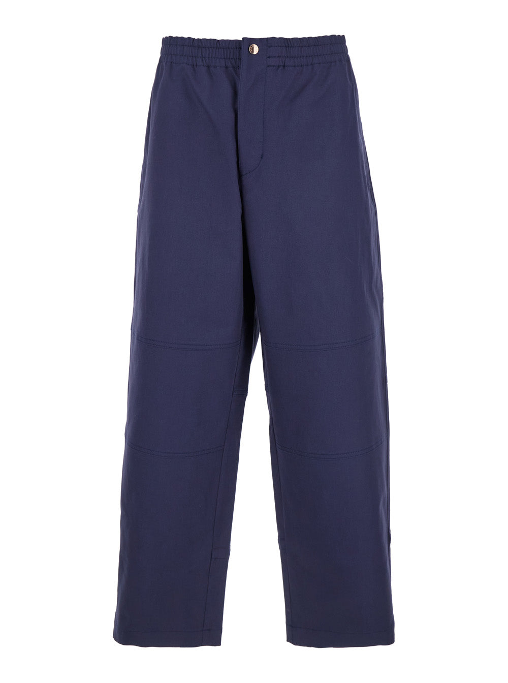 Moncler Genius Men Blue Pants With Elastic Waist And Logo Patch On The Rear In Cotton Stretch Man MONCLER GENIUS