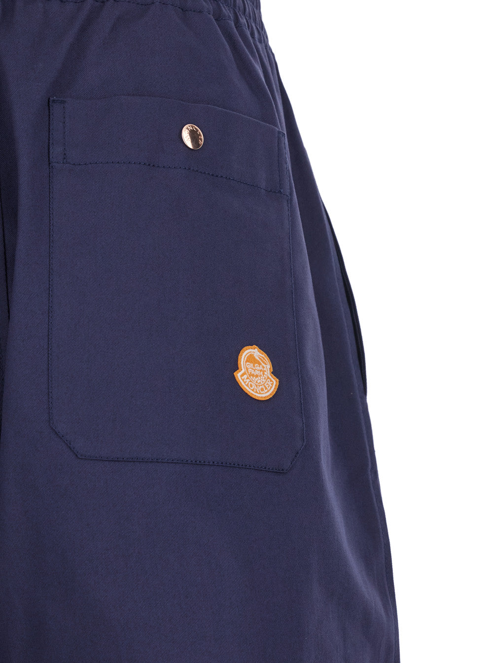 Moncler Genius Men Blue Pants With Elastic Waist And Logo Patch On The Rear In Cotton Stretch Man MONCLER GENIUS