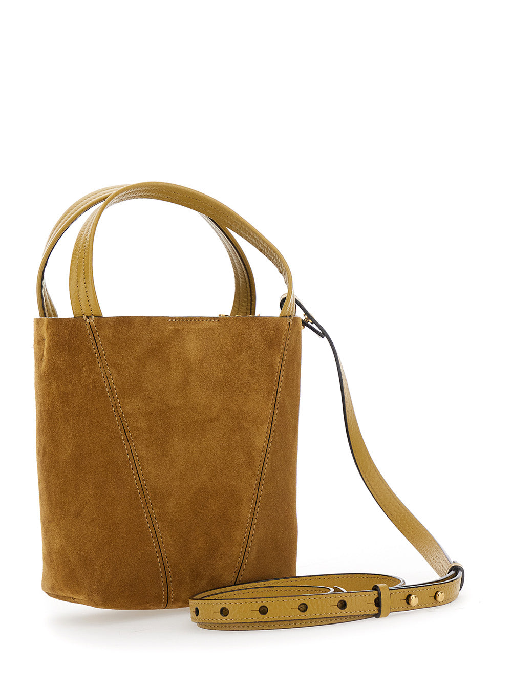 Chloé Women 'Spin' Beige Shoulder Bag With Adjustable And Removable Shoulder Strap And Logo Charm On The Front In Suede Woman CHLOE