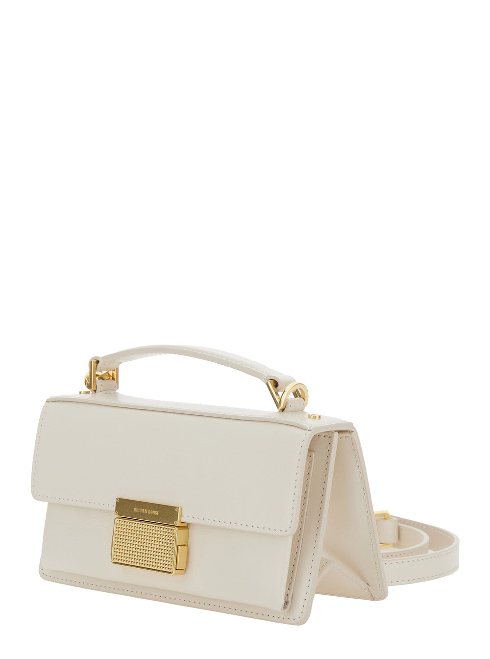 Golden Goose Women 'Venezia' White Hangbag With Adjustable And Removable Shoulder Strap And Clasp Closure In Leather Woman GOLDEN GOOSE