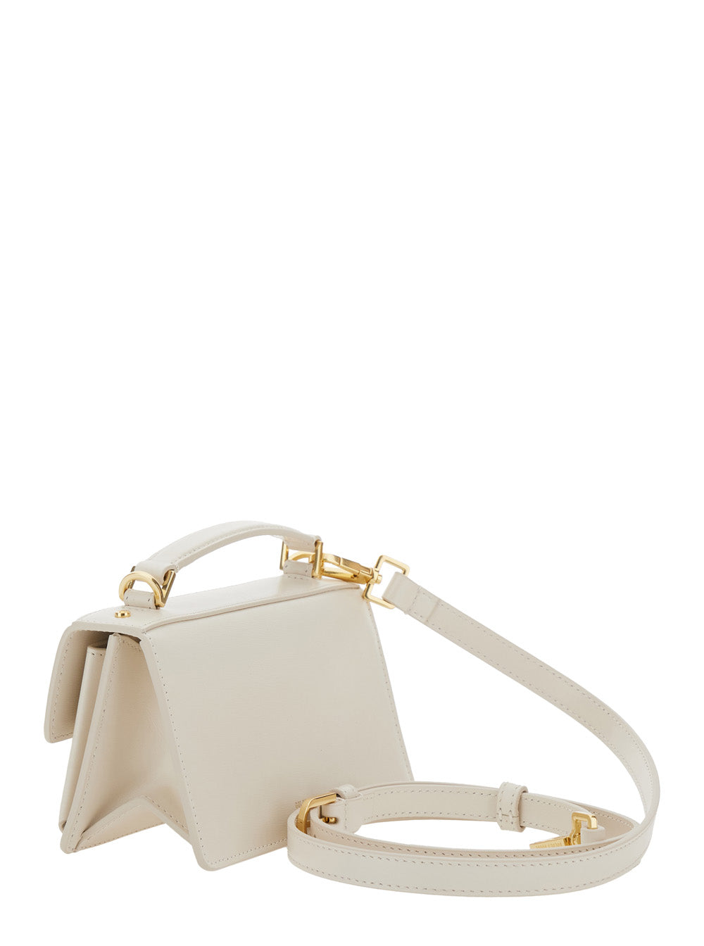 Golden Goose Women 'Venezia' White Hangbag With Adjustable And Removable Shoulder Strap And Clasp Closure In Leather Woman GOLDEN GOOSE