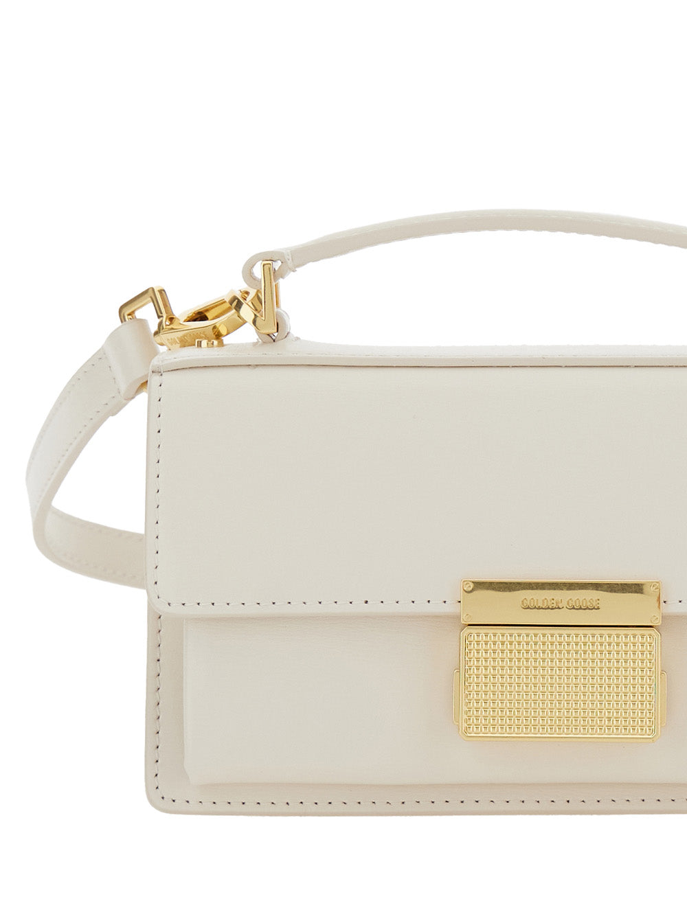 Golden Goose Women 'Venezia' White Hangbag With Adjustable And Removable Shoulder Strap And Clasp Closure In Leather Woman GOLDEN GOOSE