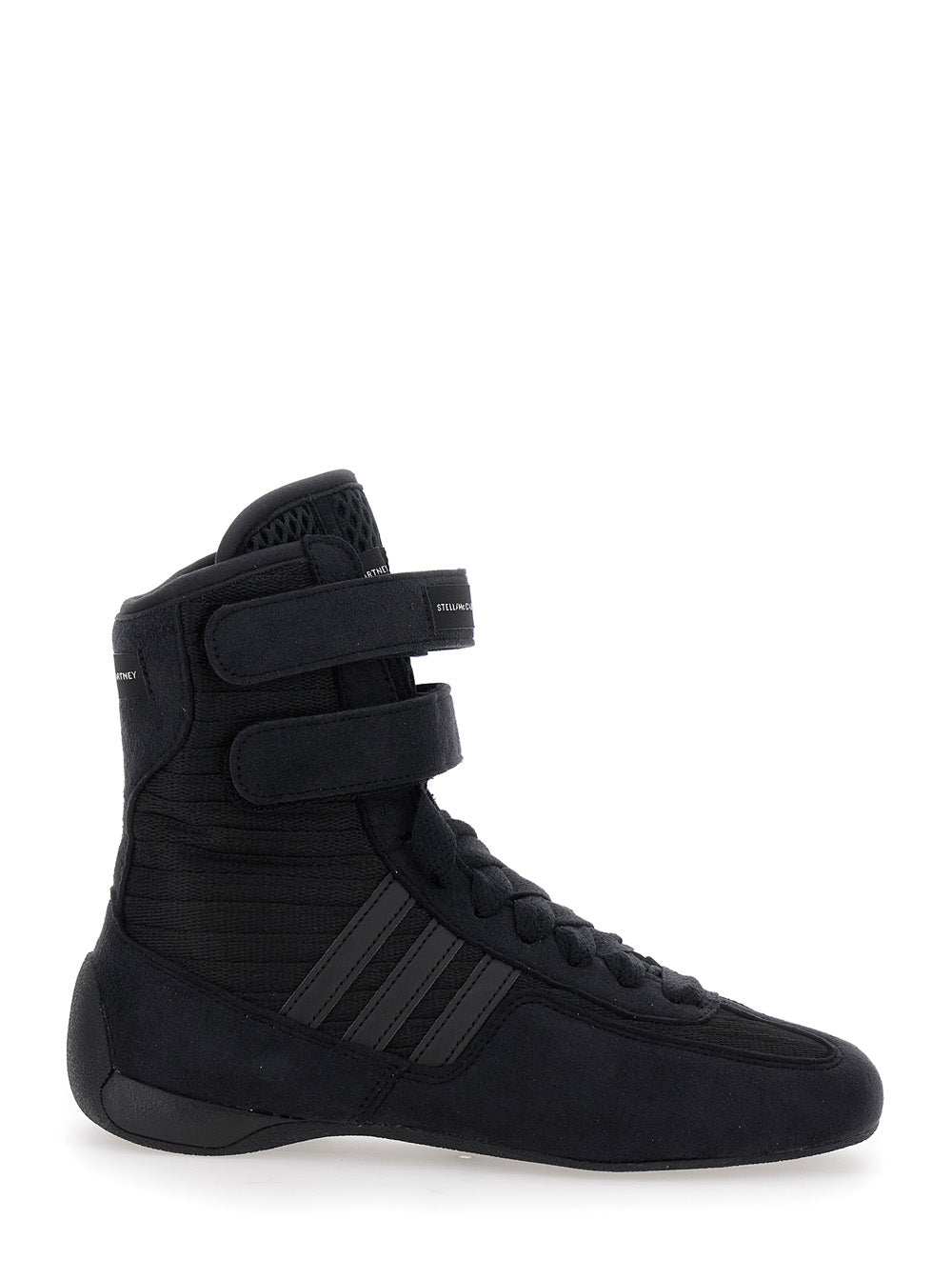 Stella Mccartney Women 'Rasant' Black Sneakers With Strap Closure And Logo Detail On The Side In Tech Fabric Woman STELLA MCCARTNEY