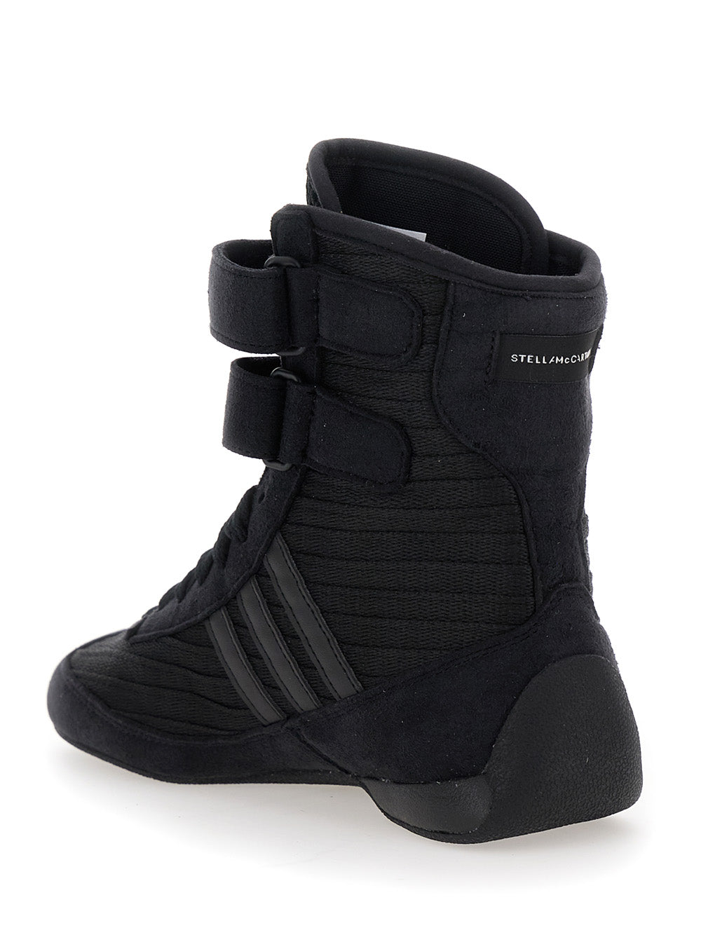 Stella Mccartney Women 'Rasant' Black Sneakers With Strap Closure And Logo Detail On The Side In Tech Fabric Woman STELLA MCCARTNEY