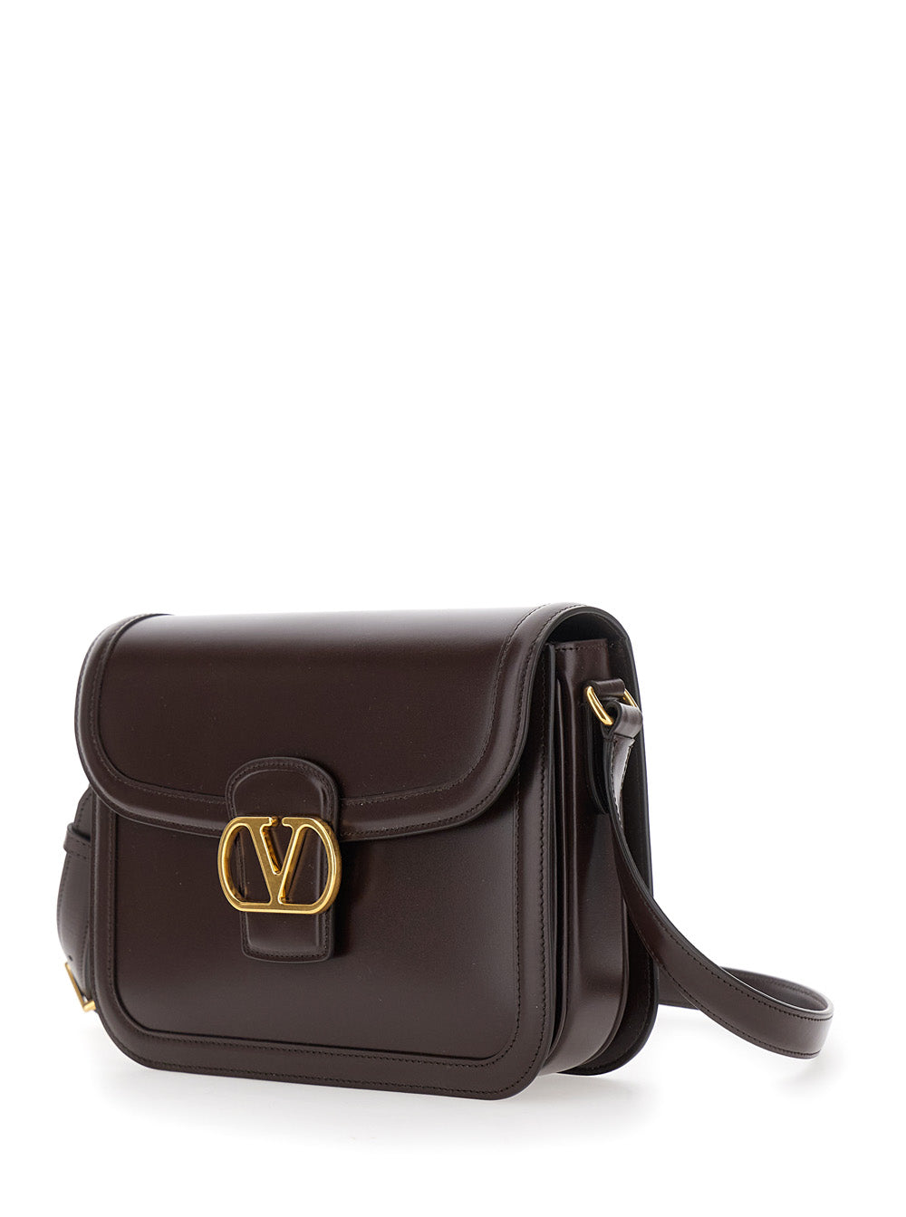 Valentino Garavani Women '9To5' Brown Crossbody Bag With Vlogo Detail On The Front And Adjustable Shoulder Strap In Leather Woman VALENTINO GARAVANI