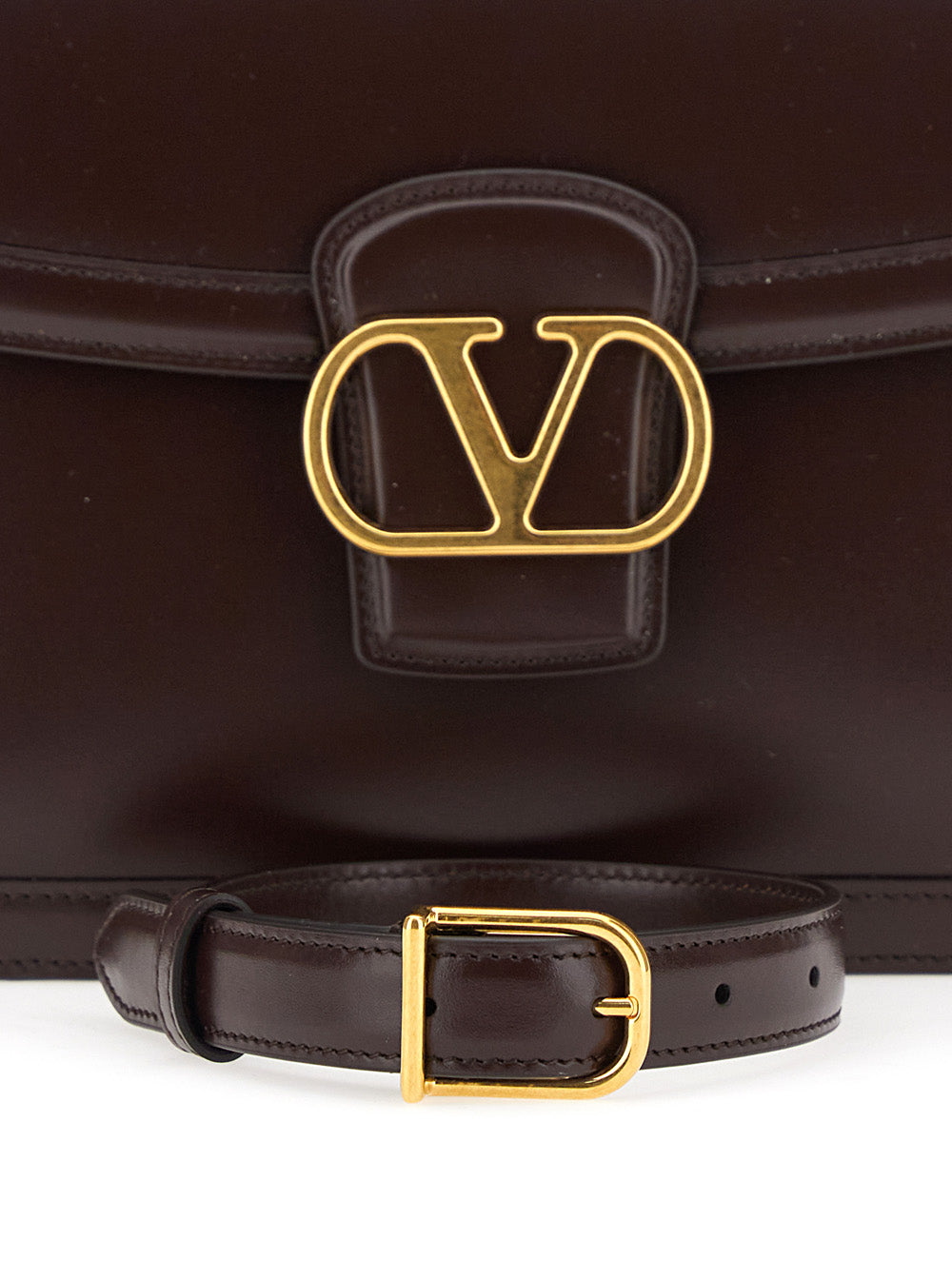 Valentino Garavani Women '9To5' Brown Crossbody Bag With Vlogo Detail On The Front And Adjustable Shoulder Strap In Leather Woman VALENTINO GARAVANI