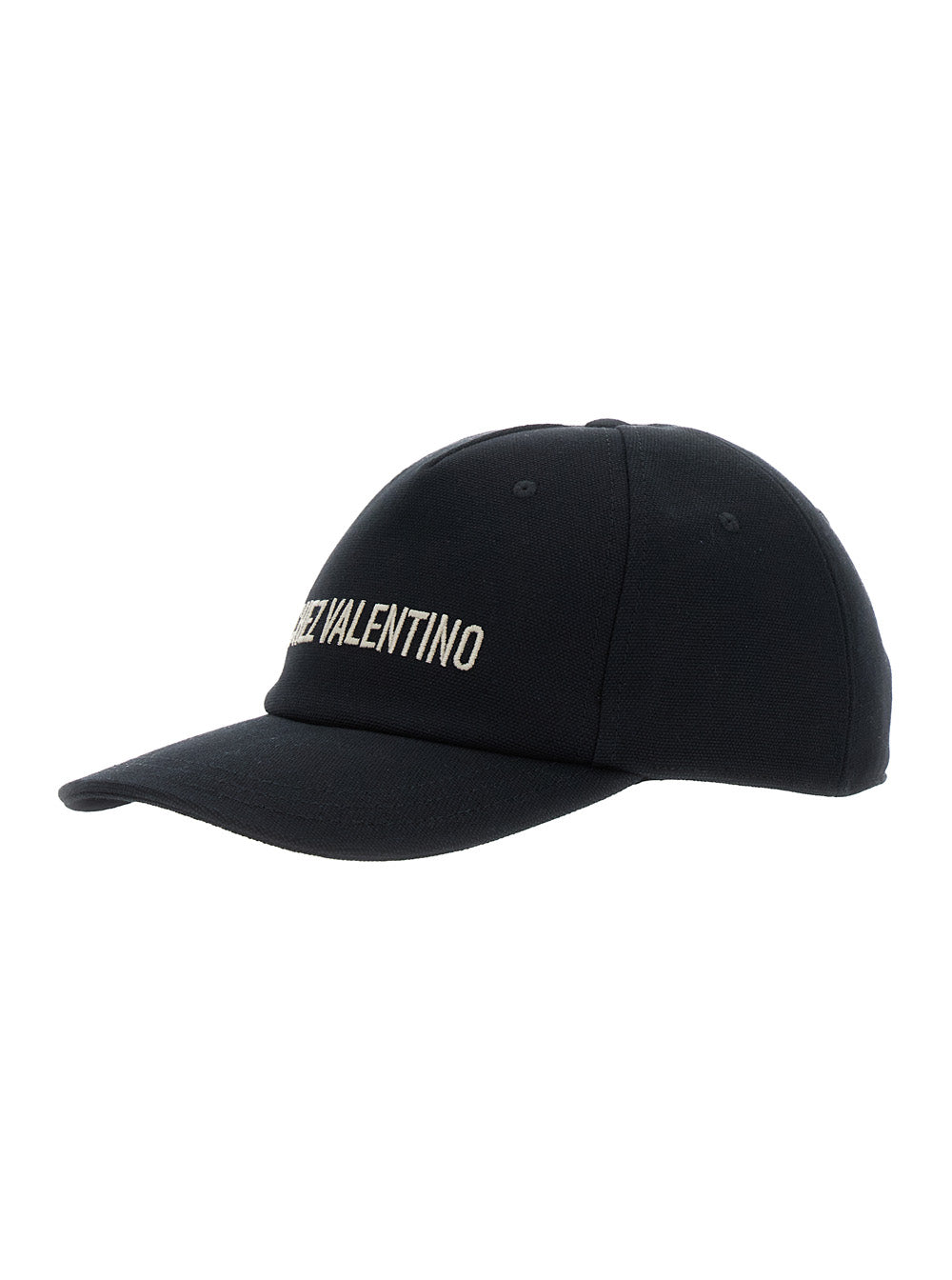Valentino Garavani Men Black Baseball Cap With Logo Lettering On The Front In Cotton Man VALENTINO GARAVANI