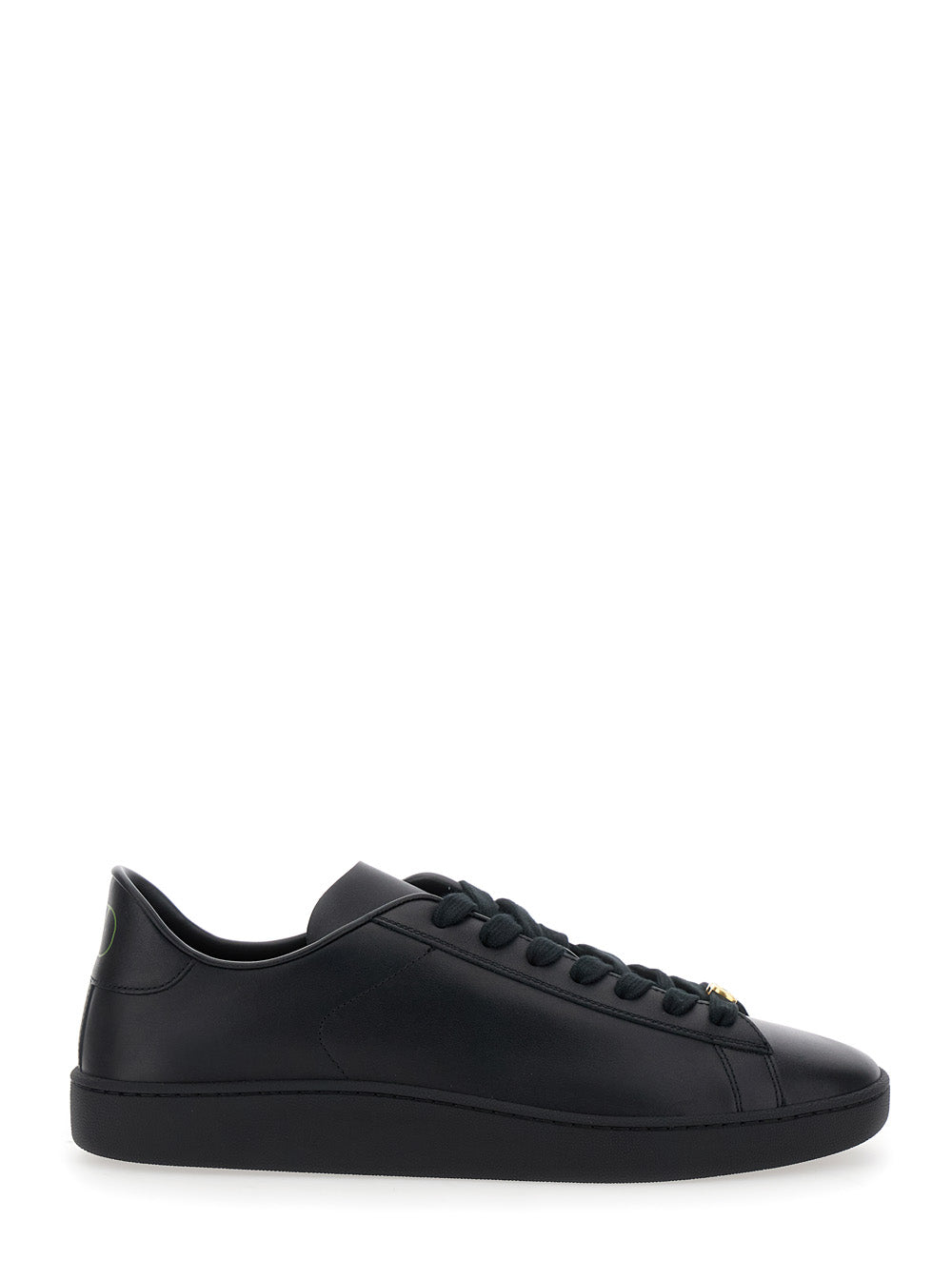 Valentino Garavani Men 'Royco' Black Low Top Sneakers With Vlogo On The Rear And Vlogo Plaque On The Lace In Leather Man VALENTINO GARAVANI