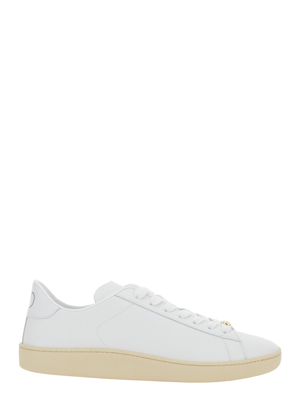Valentino Garavani Men 'Royco' White Low Top Sneakers With Vlogo On The Rear And Vlogo Plaque On The Lace In Leather Man VALENTINO GARAVANI