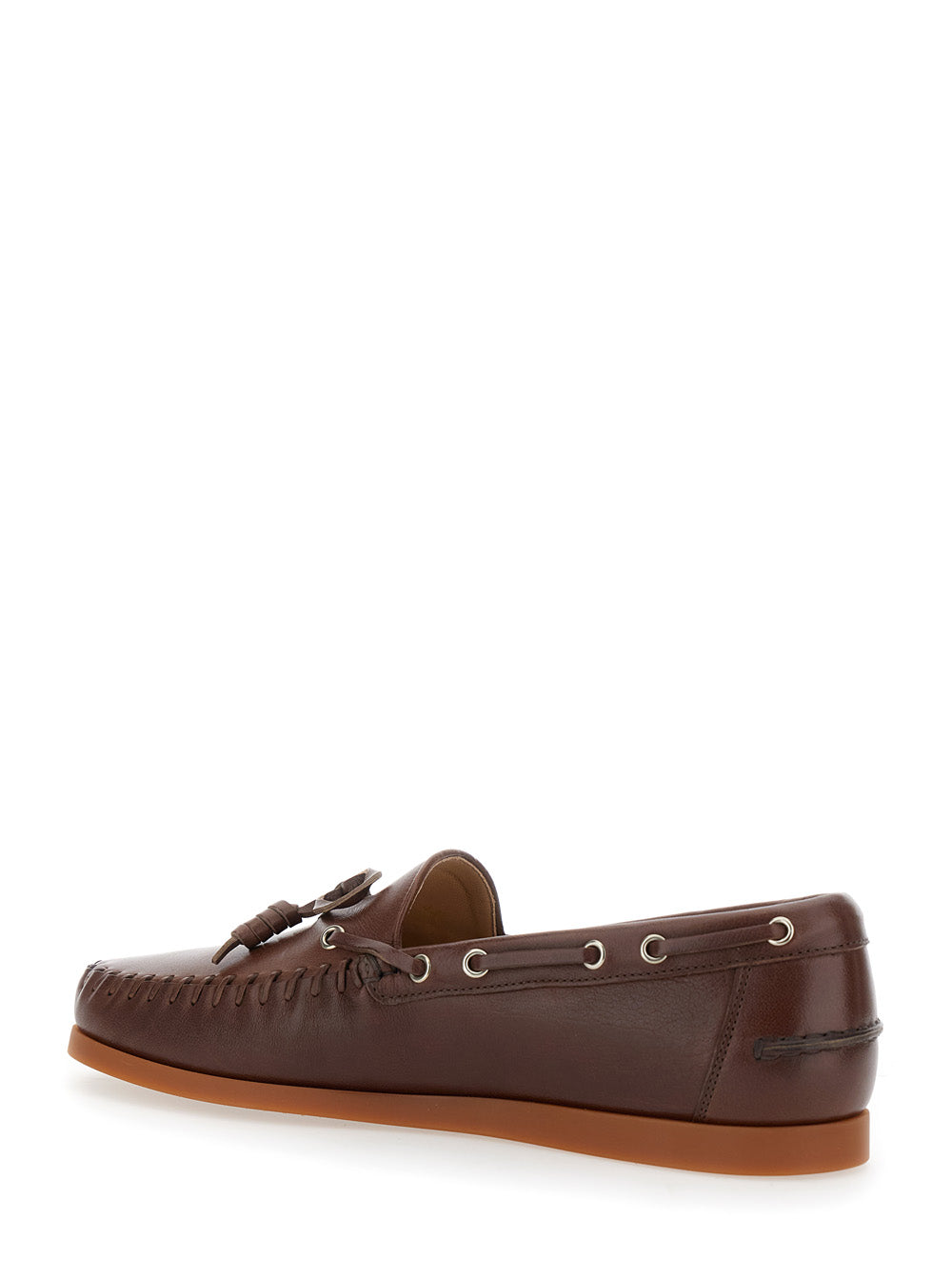 Valentino Garavani Men 'Palm Avenue' Brown Loafers With Vlogo Patch On The Sidei N Leather Man VALENTINO GARAVANI