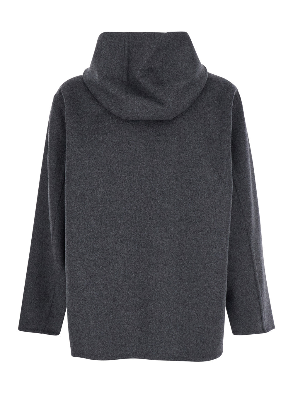 Bottega Veneta Men Grey Coat With Fixed Hood And Front Zip Closure In Wool Man BOTTEGA VENETA