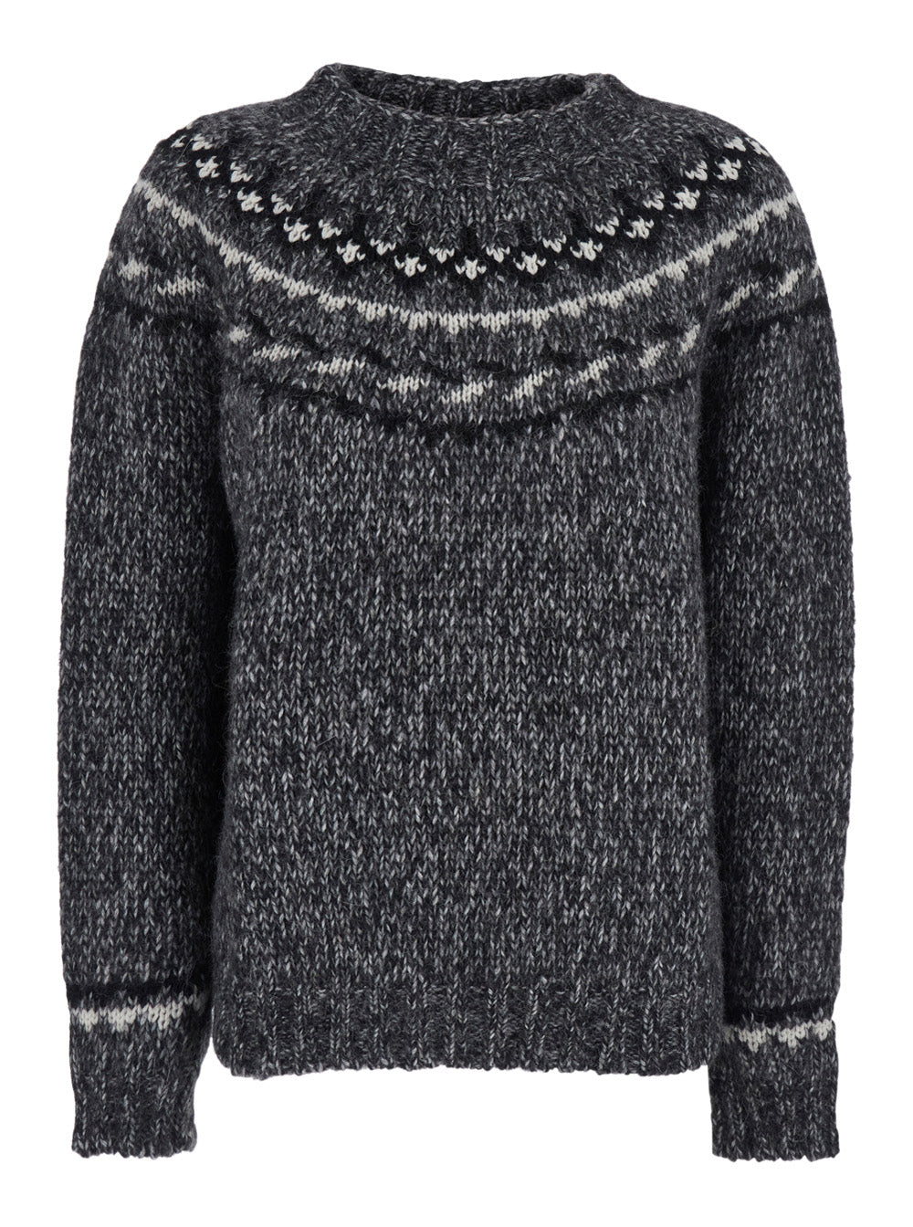 P.A.R.O.S.H. Women Grey Crewneck Sweater In Wool Blend Woman P.A.R.O.S.H.