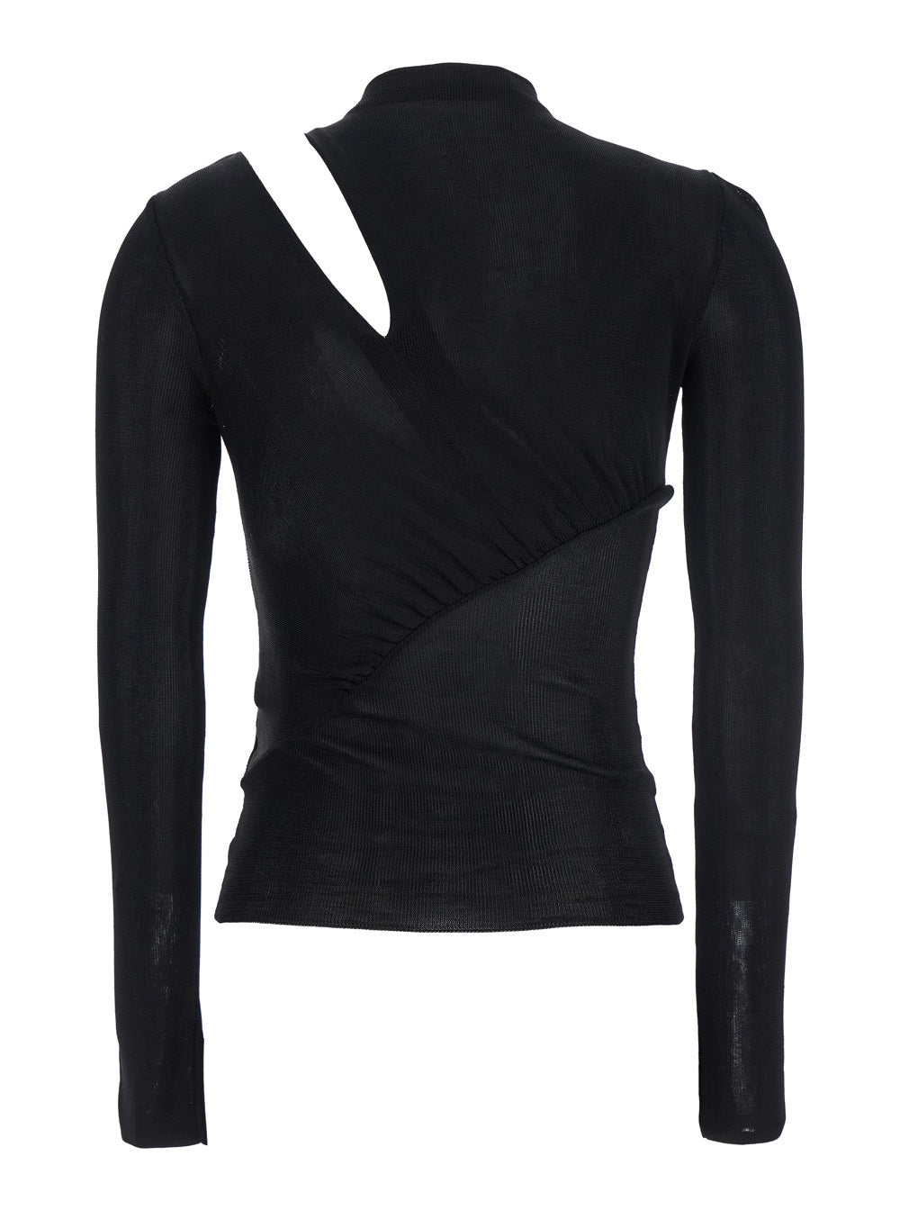 Self-Portrait Women Black Long-Sleeve With Cut-Out Detail In Viscose Woman SELF-PORTRAIT