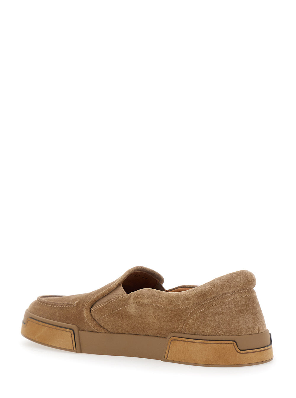 Dolce & Gabbana Men 'Portofino' Brown Sneakers With Logo Lettering On The Sole In Suede Man DOLCE & GABBANA
