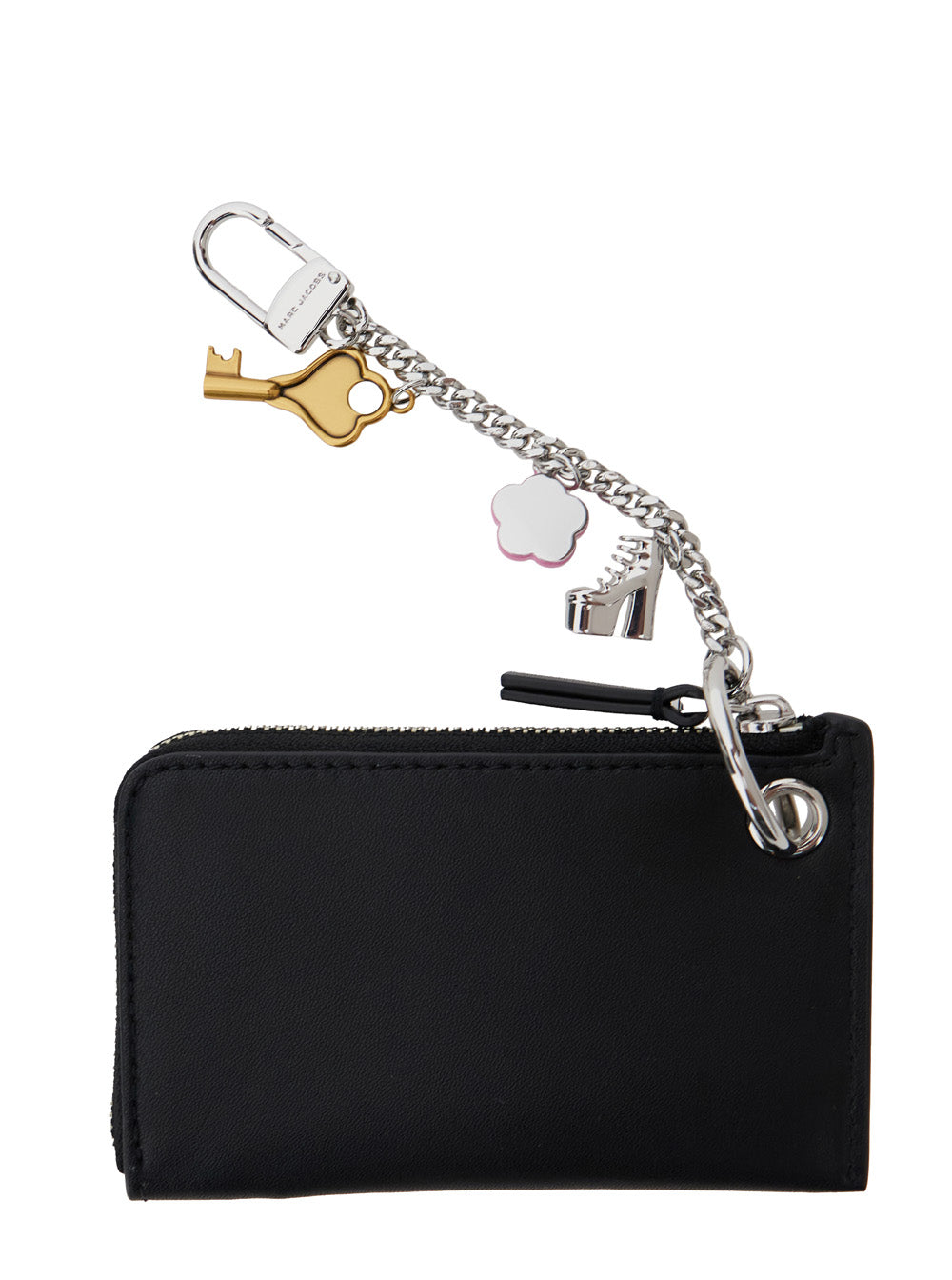 Marc Jacobs Women 'The Coin Purse Charm' Black Keychain With Logo Lettering On The Front And Charm Embellishments In Grained Leather Woman MARC JACOBS